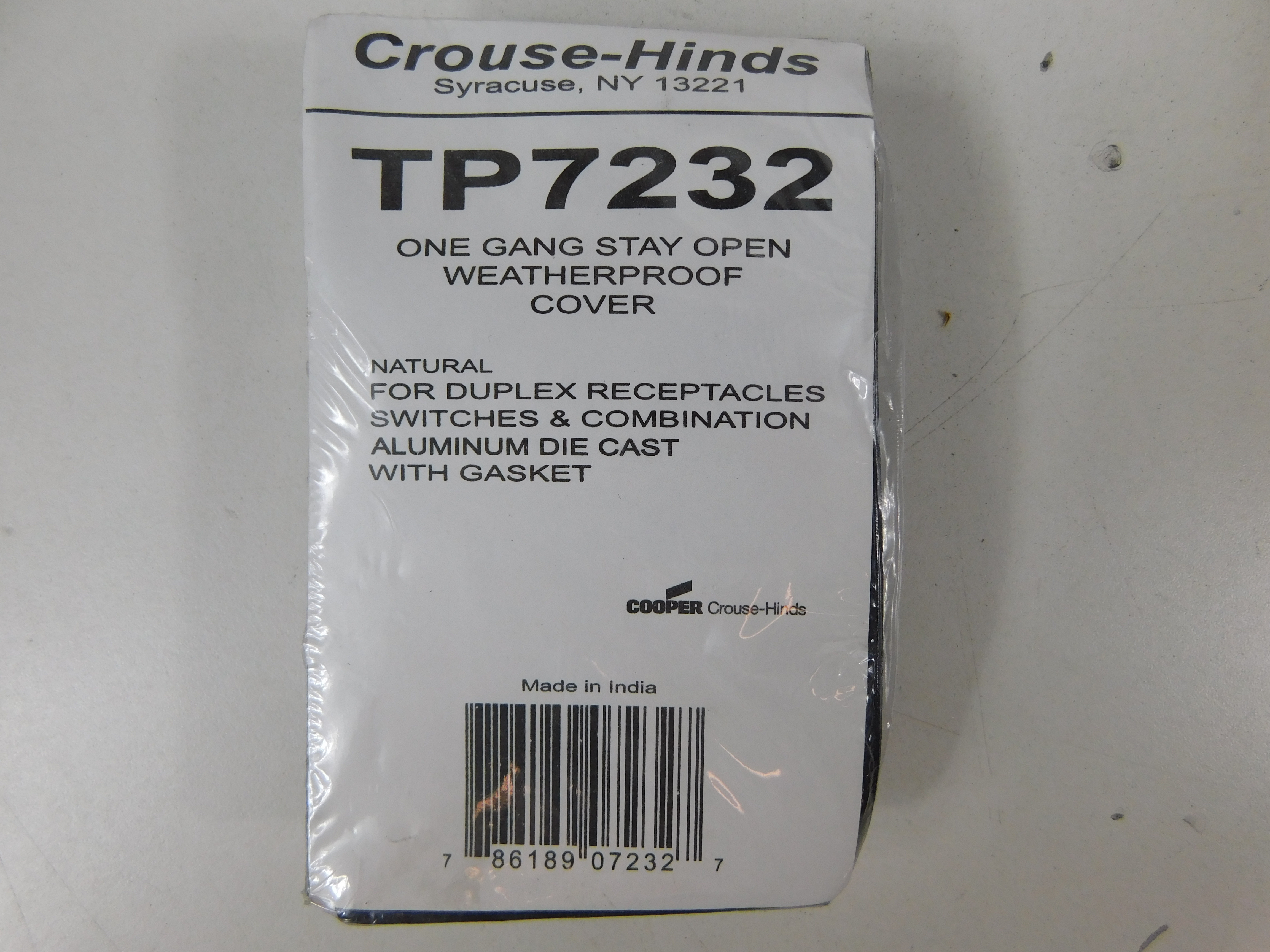 Crouse-Hinds TP7232 Weatherproof Outlet Box Cover