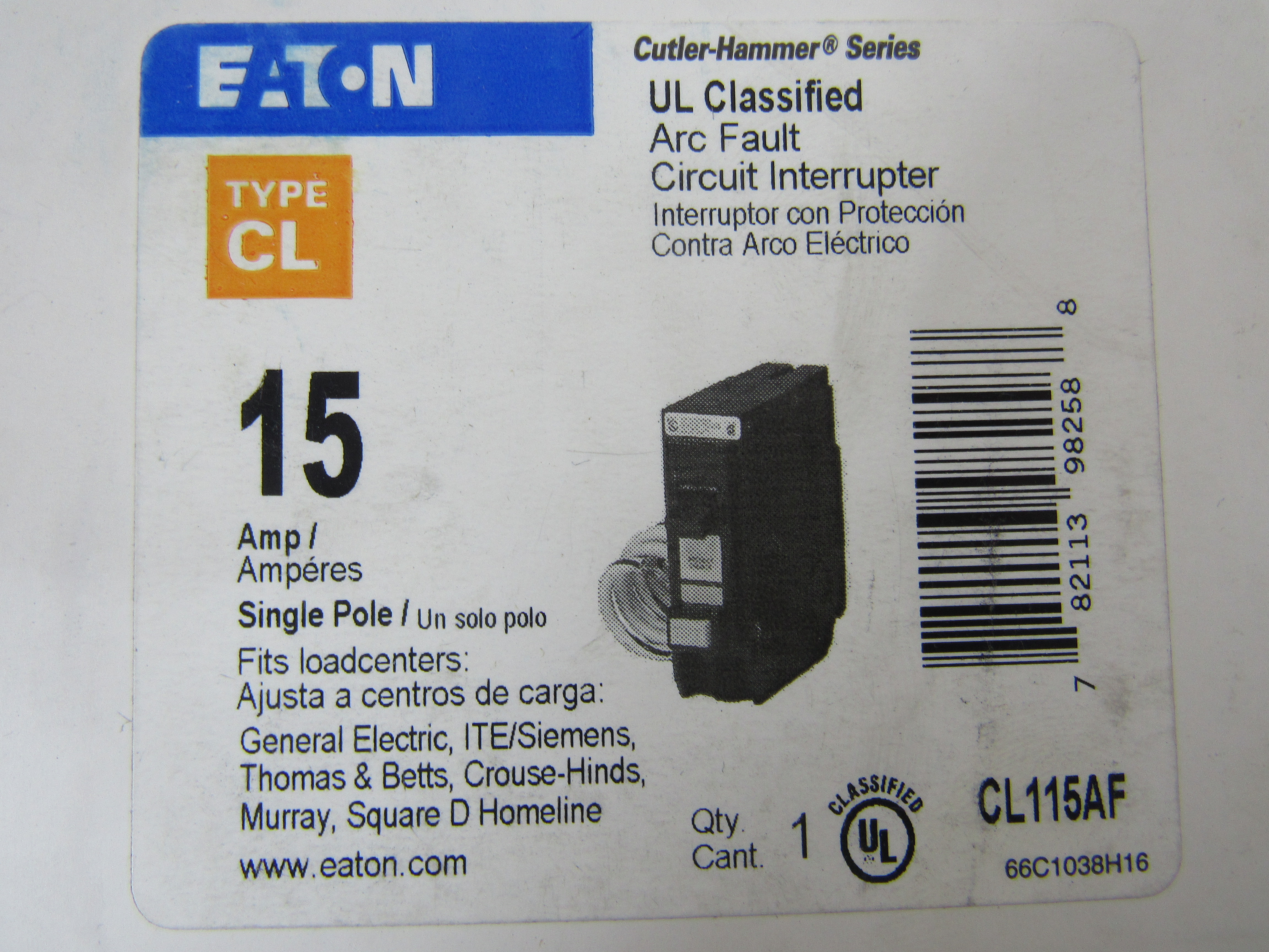 Eaton CL115AF Arc Fault Circuit Breaker