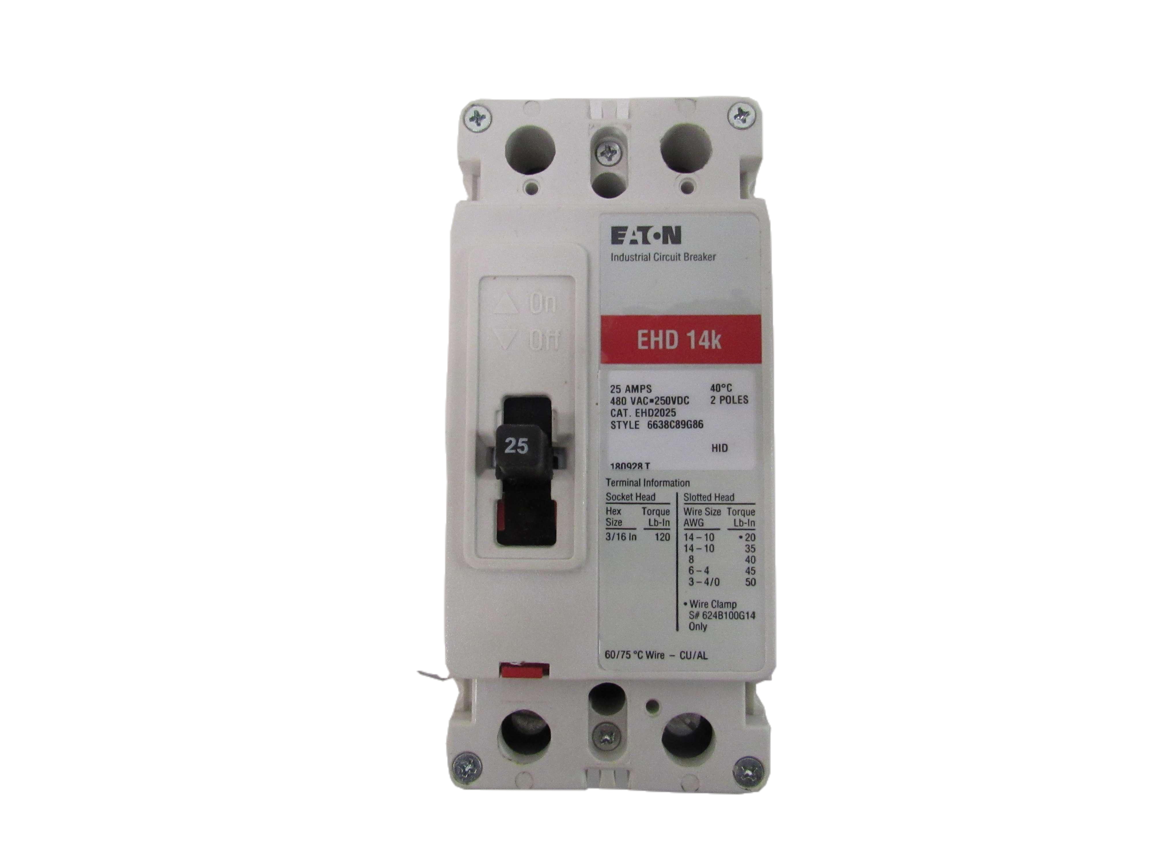 Eaton EHD2025 Non-Interchangeable Trip Circuit Breaker