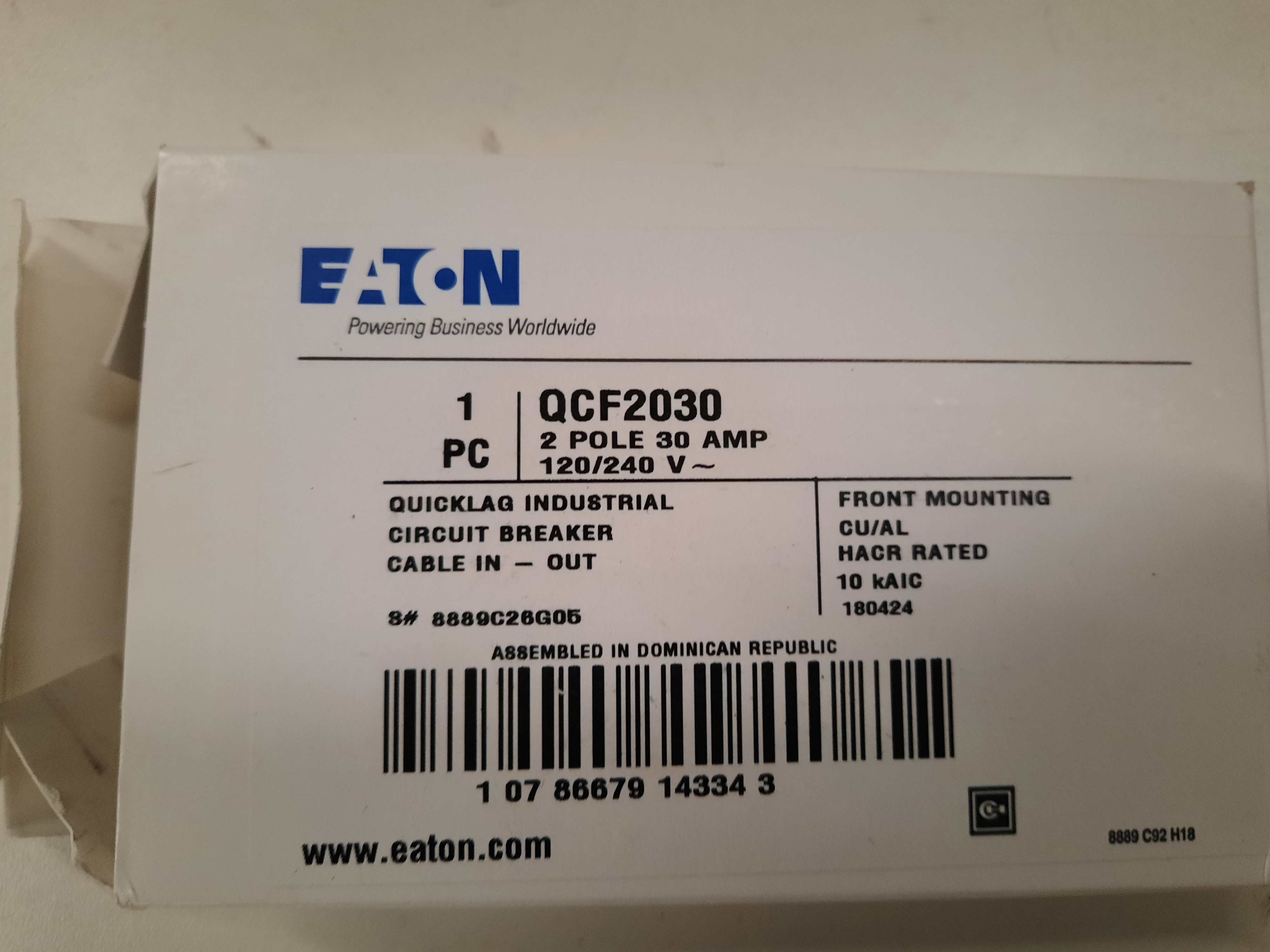 Eaton QCF2030 Circuit Breaker