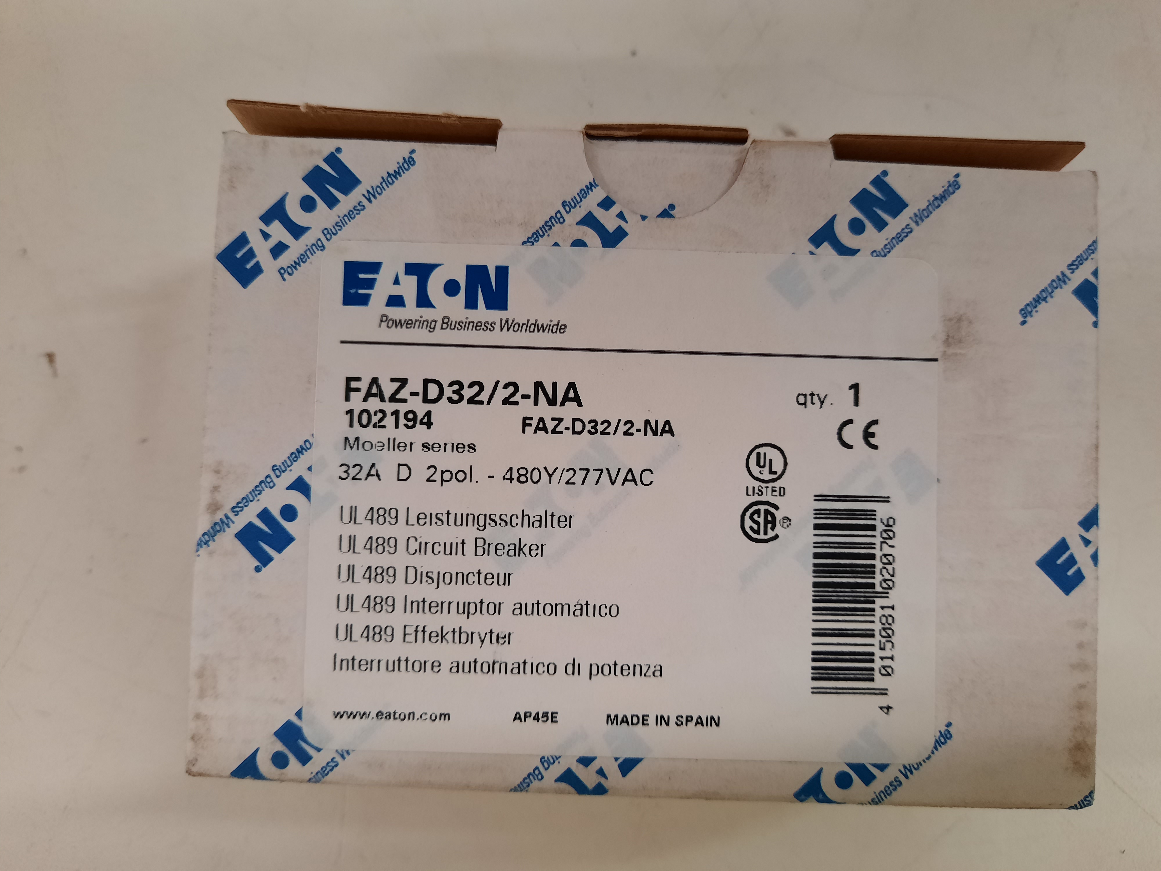 Eaton FAZ-D32/2-NA Miniature Circuit Breaker