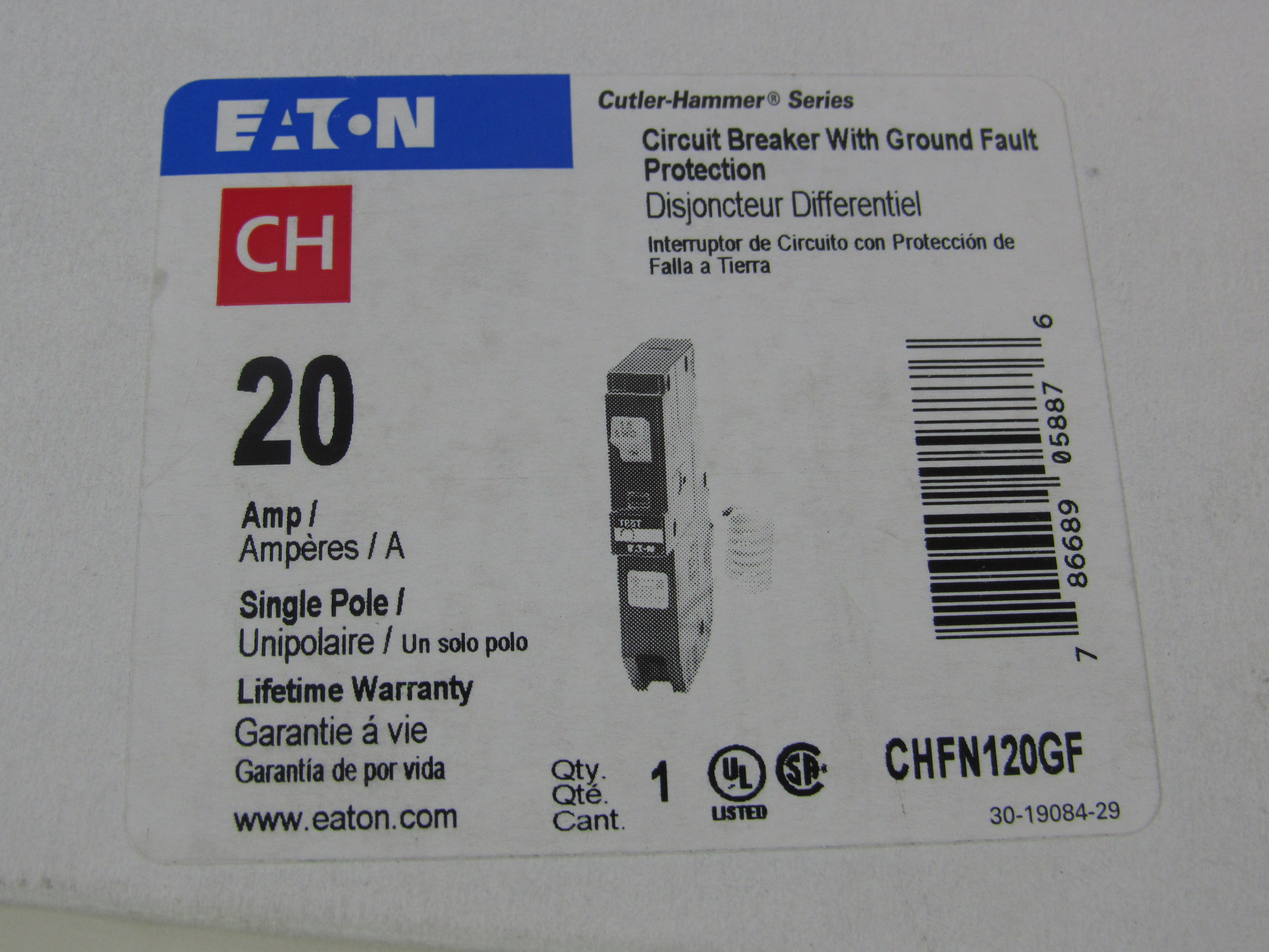 Eaton CHFN120GF Ground Fault Circuit Breaker