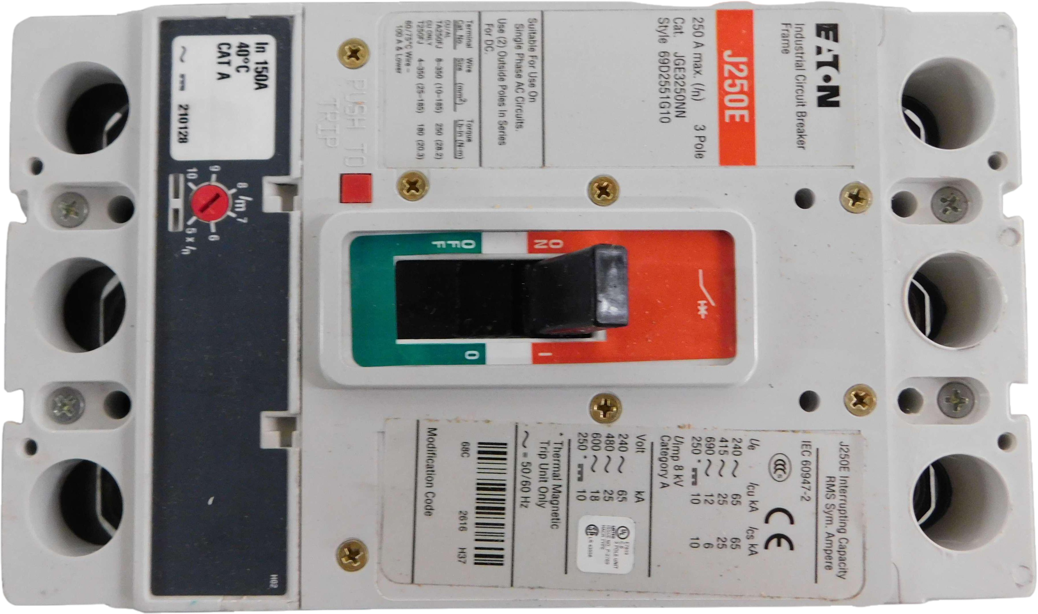 Eaton JGE3150FAG Molded Case Circuit Breaker