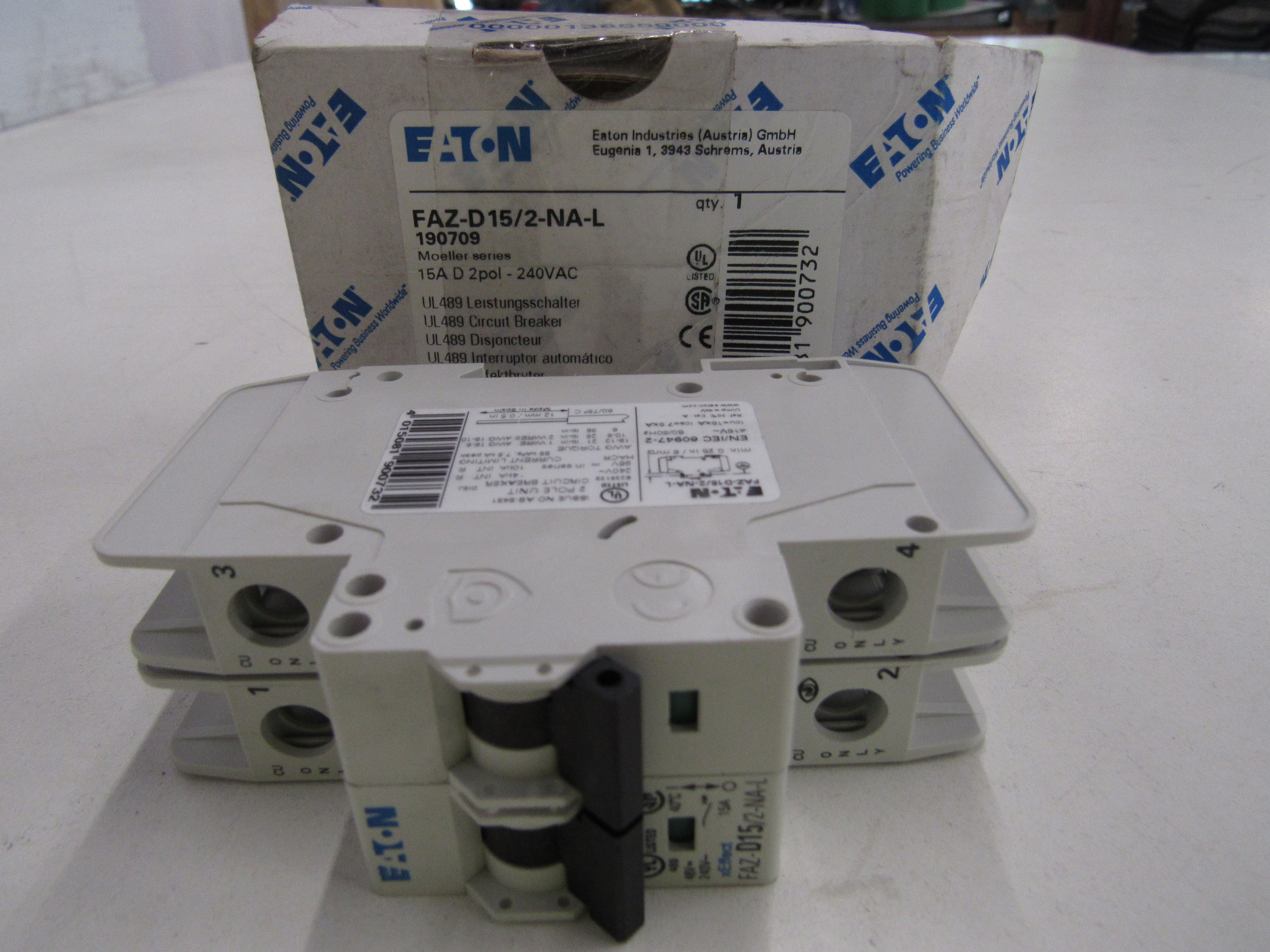Eaton FAZ-D15/2-NA-L Miniature Circuit Breakers MCBs
