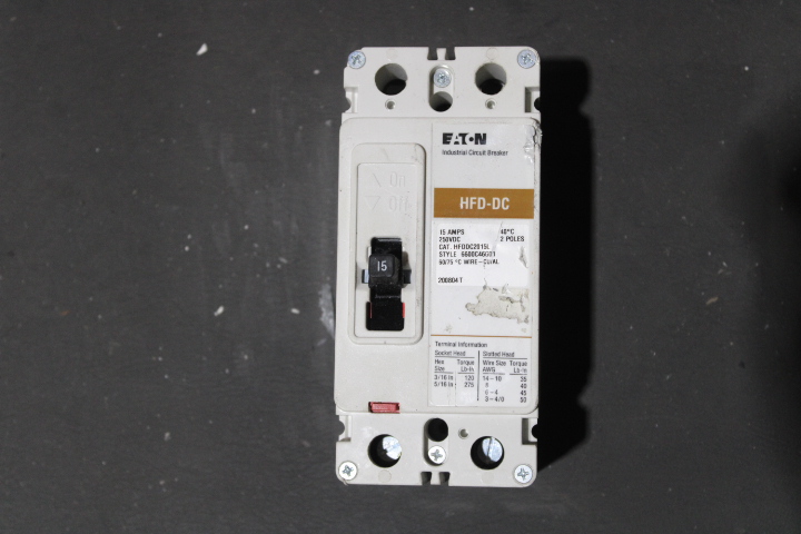 Eaton HFDDC2015L Molded Case Breakers (MCCBs) (Damaged, For Parts or Repair)