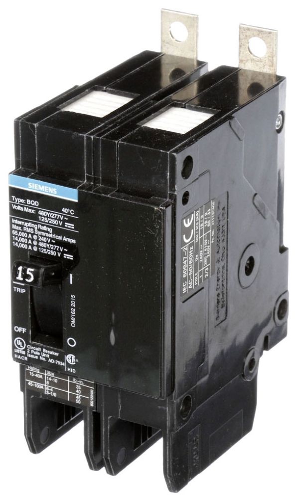Siemens BQD215 Panelboard Circuit Breaker (Repackaged)
