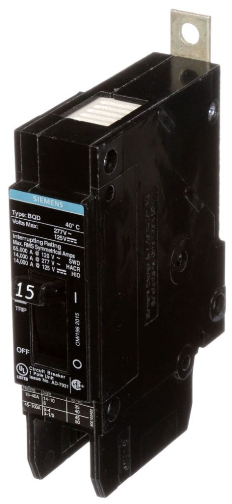 Siemens BQD115 Panelboard Circuit Breaker (Used)