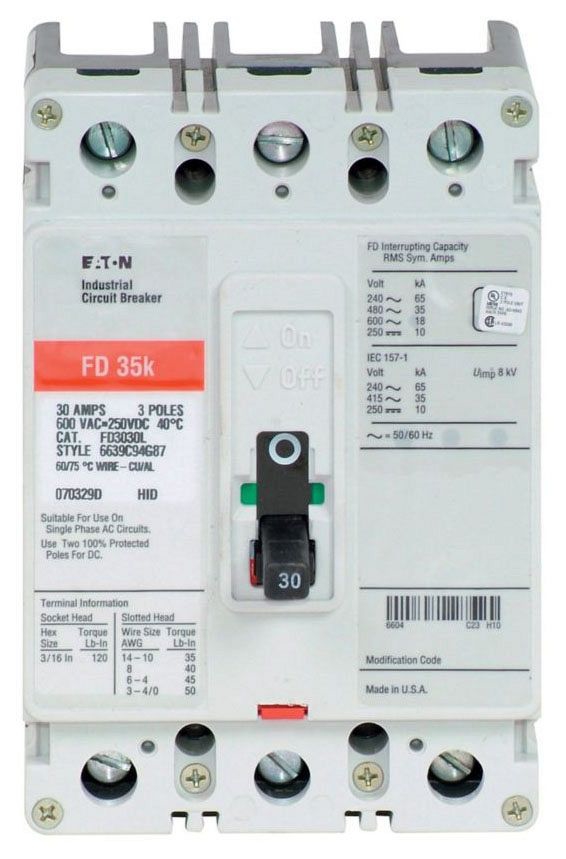 Eaton FD3050 Non-Interchangeable Trip Circuit Breaker (Damaged, For Parts or Repair) Eaton FD3050 Non-Interchangeable Trip Circuit Breaker (Damaged, For Parts or Repair)
