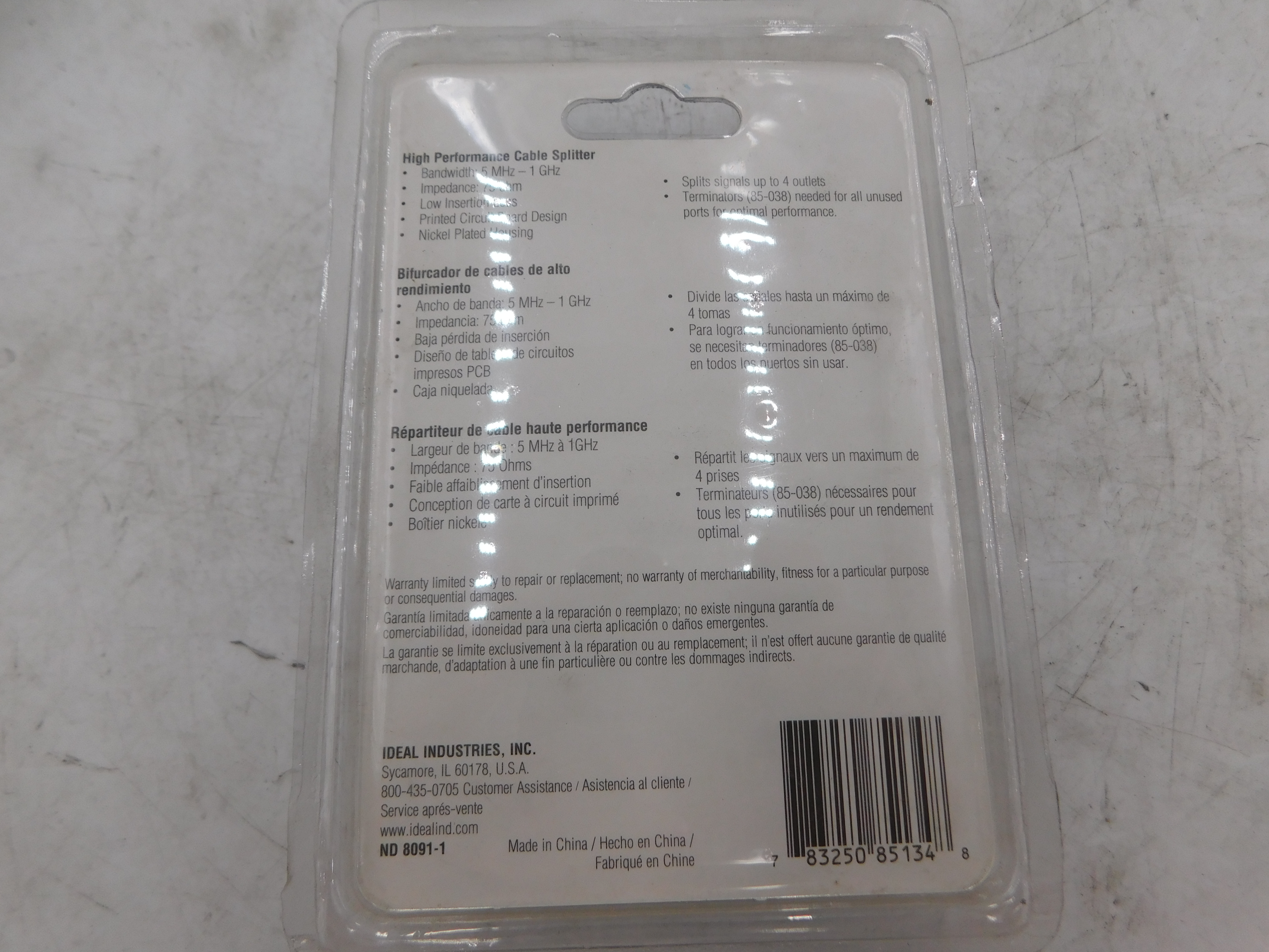 IDEAL Electrical 85-134 Coaxial Cable Splitter