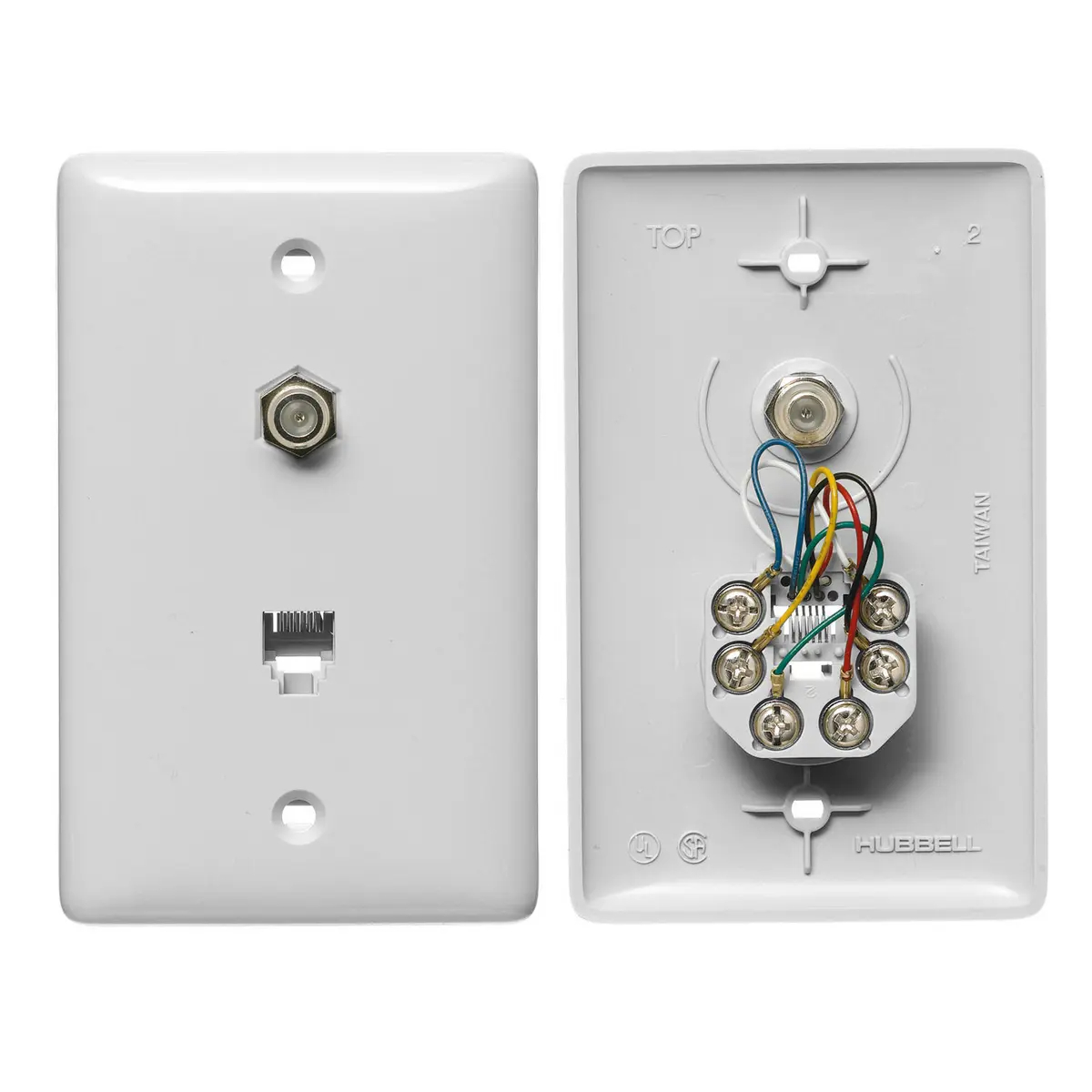 Hubbell Wiring Device-Kellems NS748W Data Communication Molded-In Plate