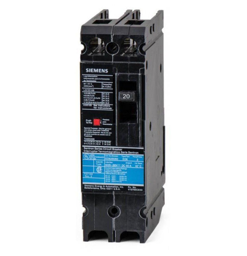 Siemens ED62B015L Molded Case Breakers (MCCBs) Siemens ED62B015L Molded Case Breakers (MCCBs)