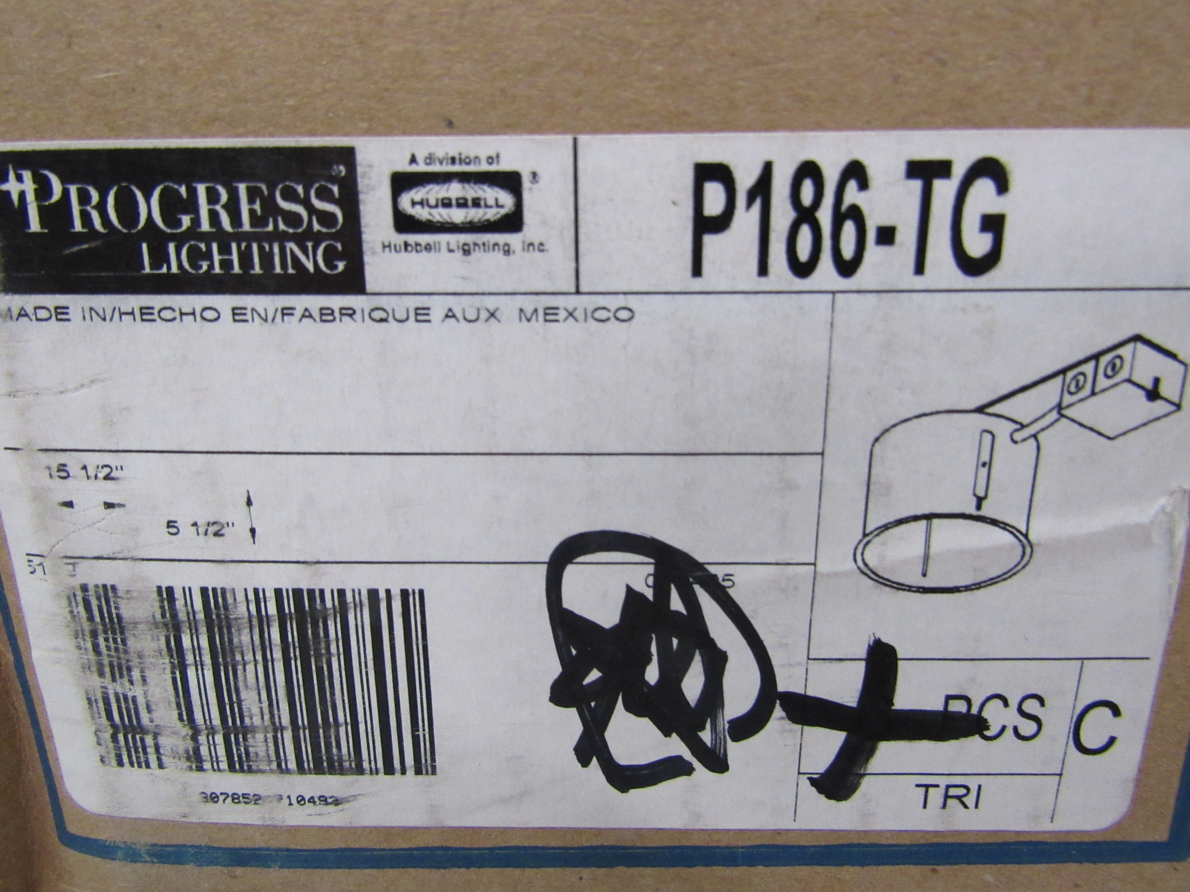 Progress Lighting P186-TG Incandescent Recessed Housing