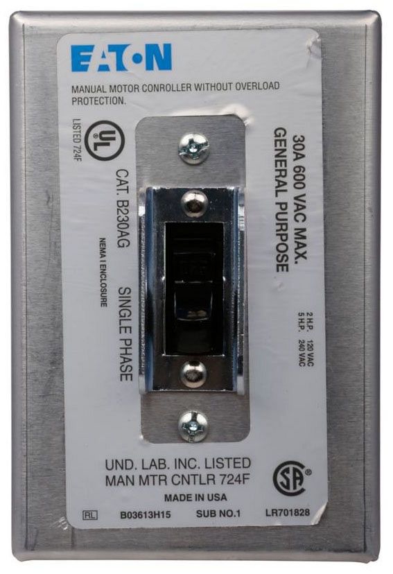 Eaton B230AG Manual Motor Switch (Repackaged)