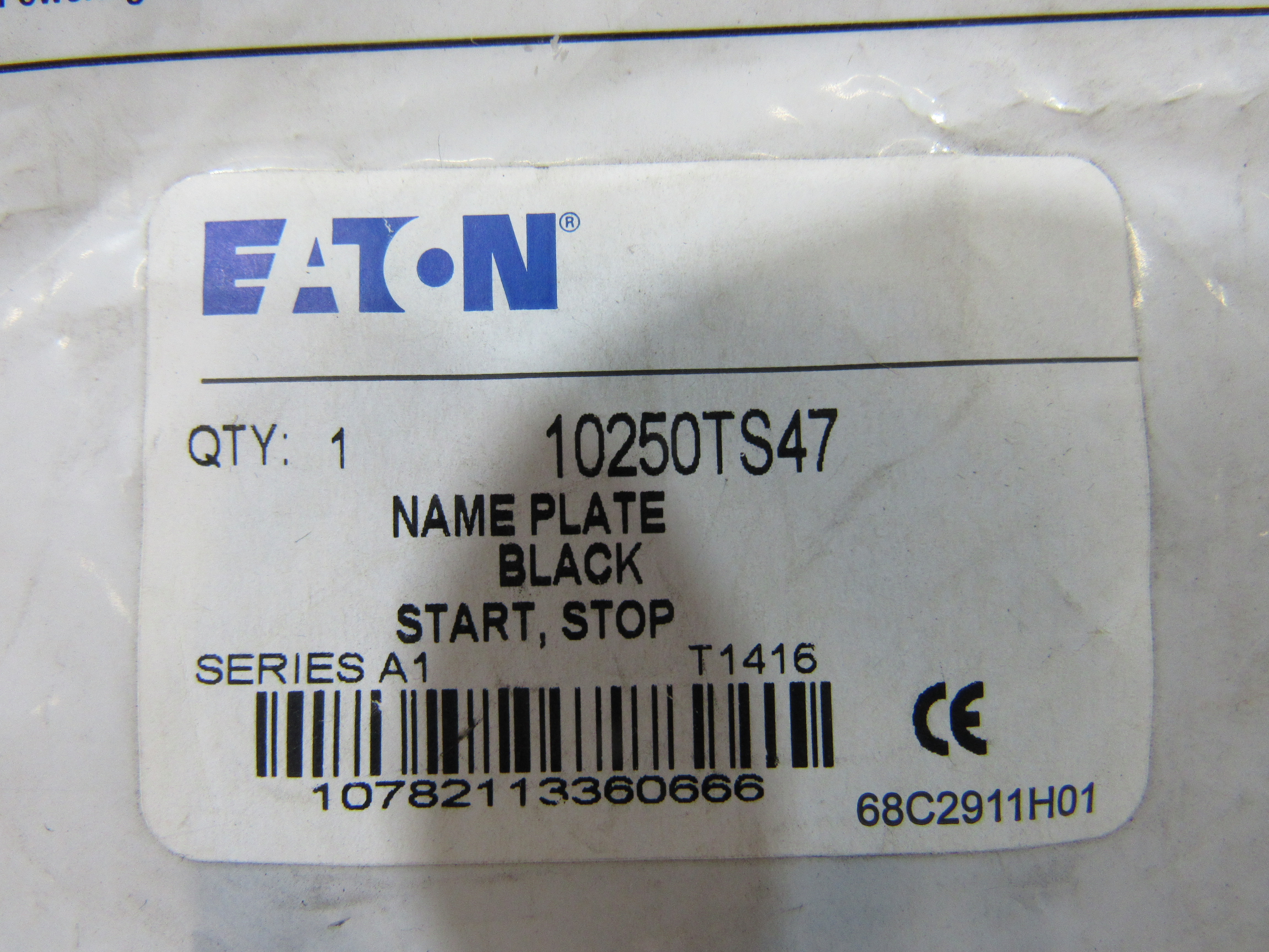 Eaton 10250TS47 Pushbutton Legend Plate