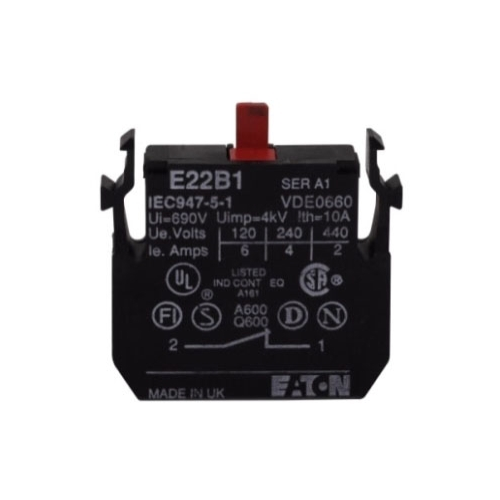 Eaton E22B1 Pushbutton Contact Block (Repackaged)