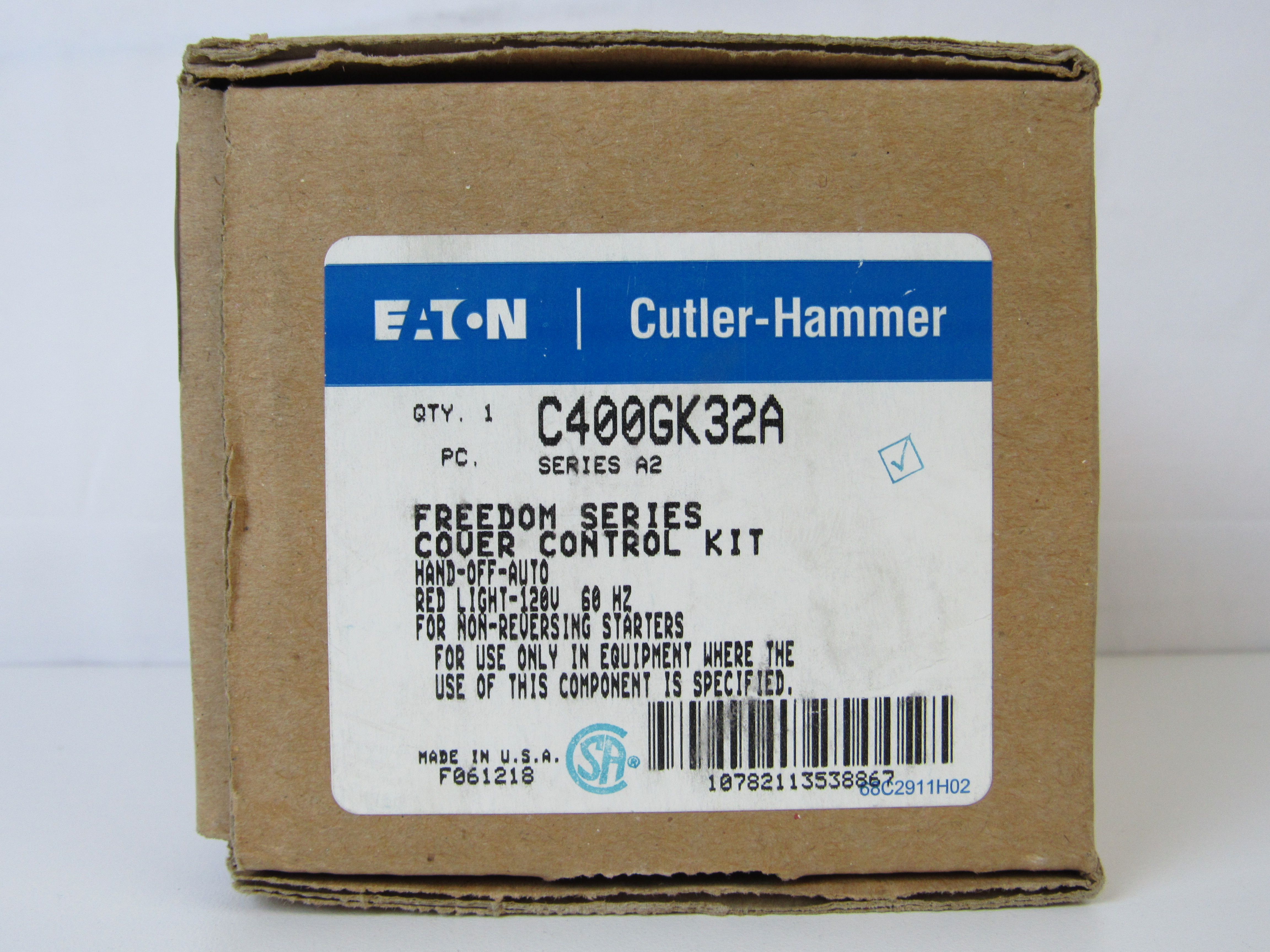Eaton C400GK32A Contactor/Starter Selector Switch Cover Control Kit