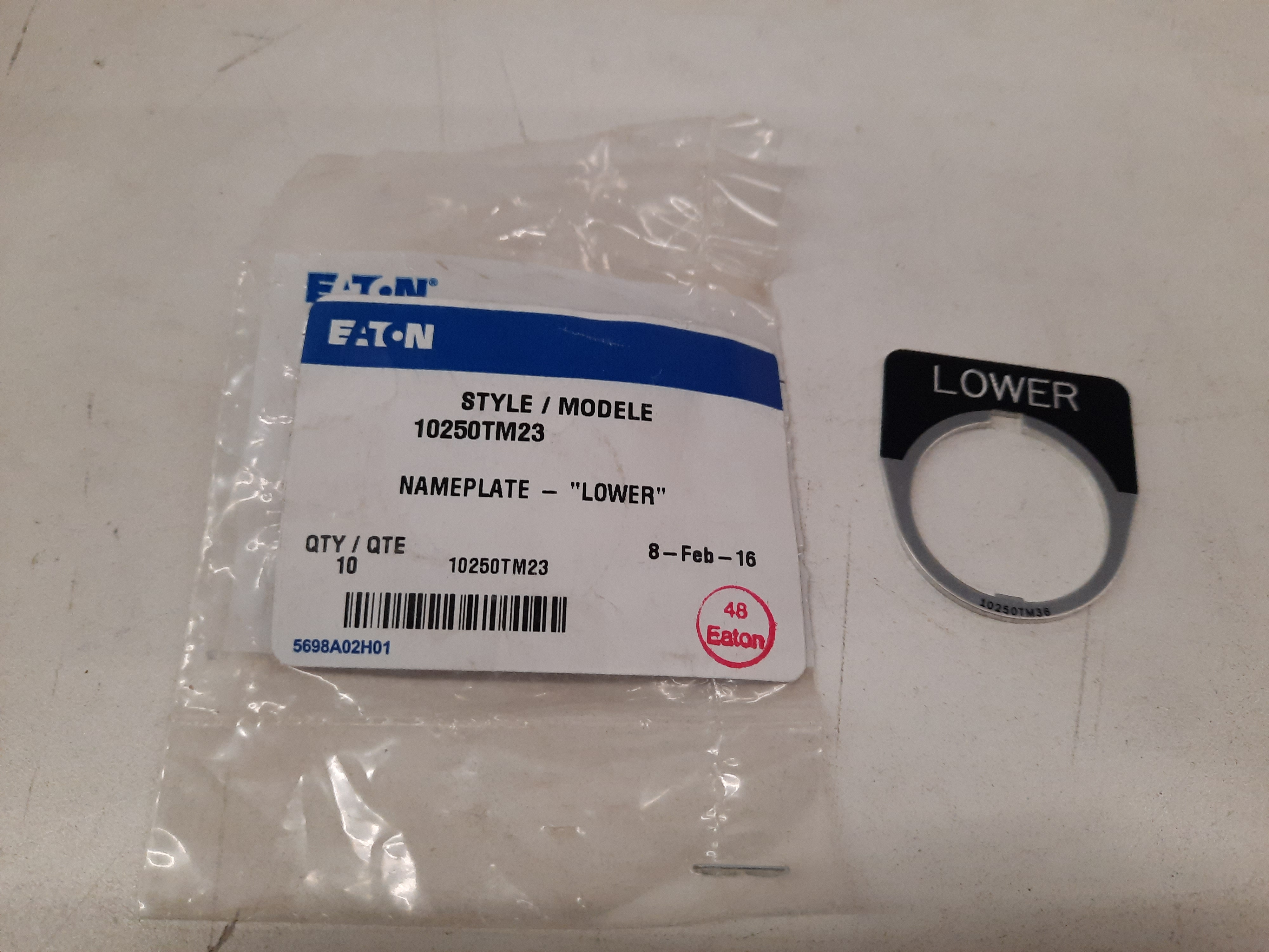 Eaton 10250TM23 Pushbutton Legend Plate