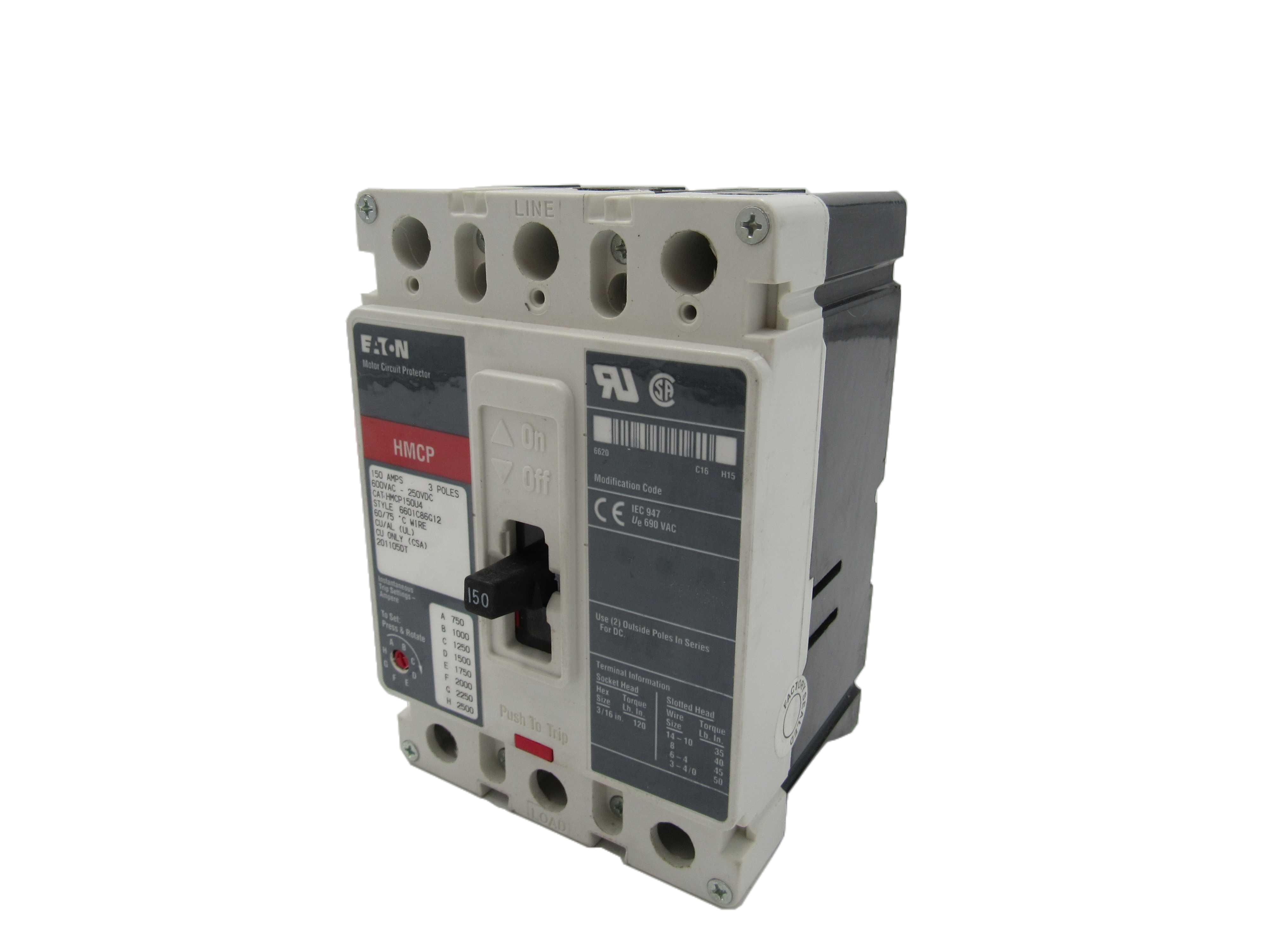 Eaton HMCP150U4 Motor Circuit Protector