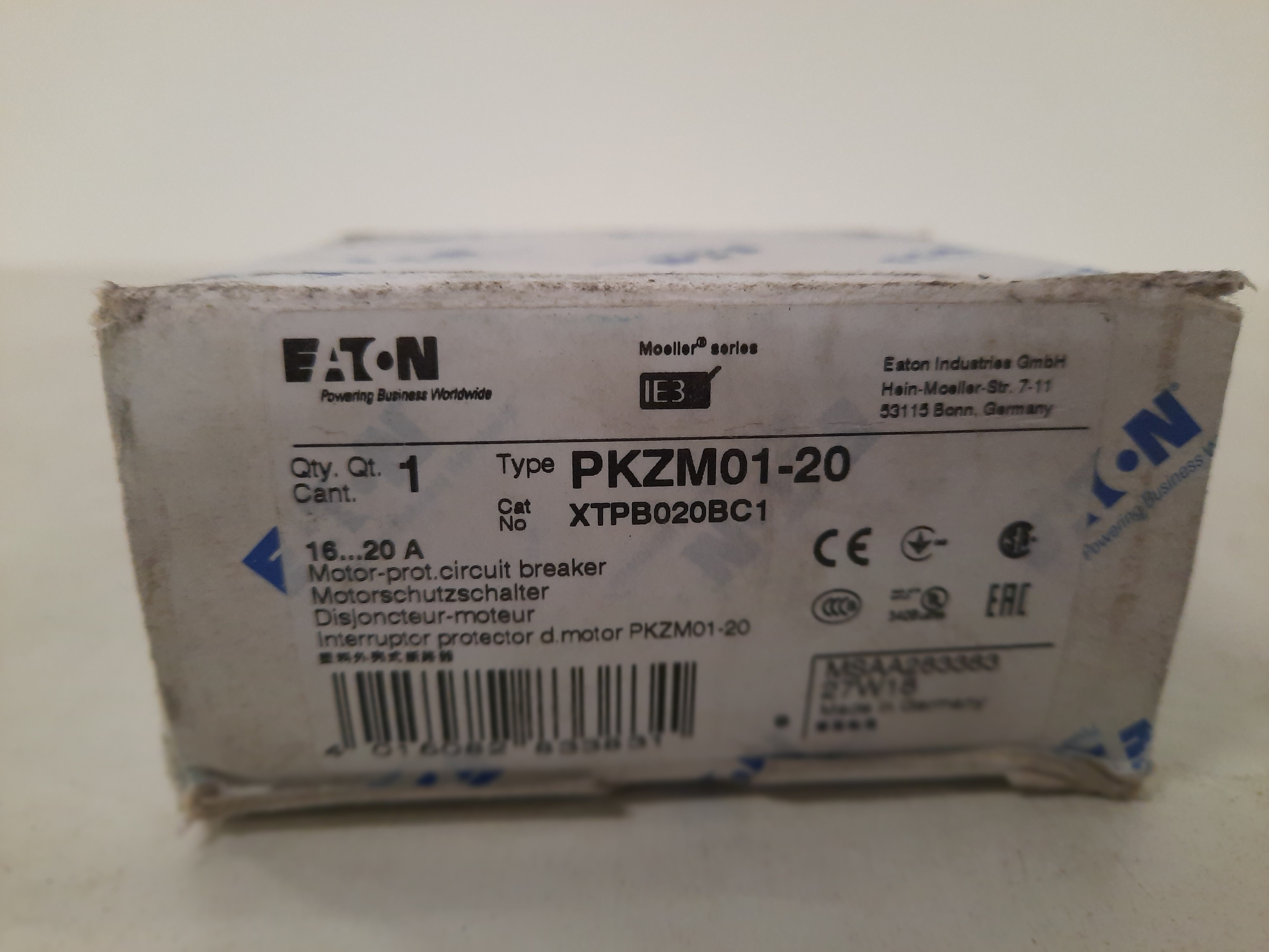 Eaton XTPB020BC1 Pushbutton Manual Motor Protector