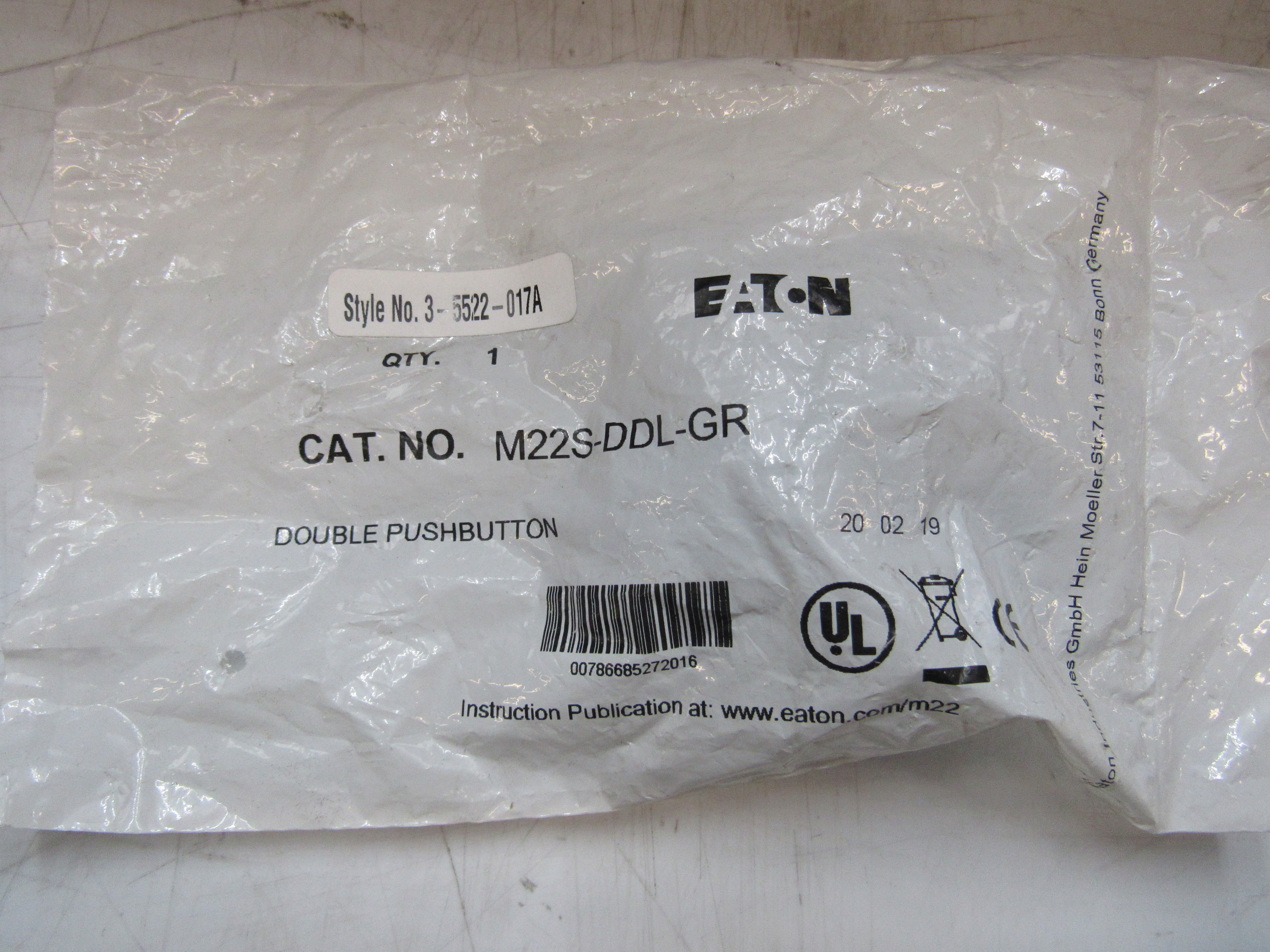 Eaton M22S-DDL-GR Illuminated Pushbutton Operator