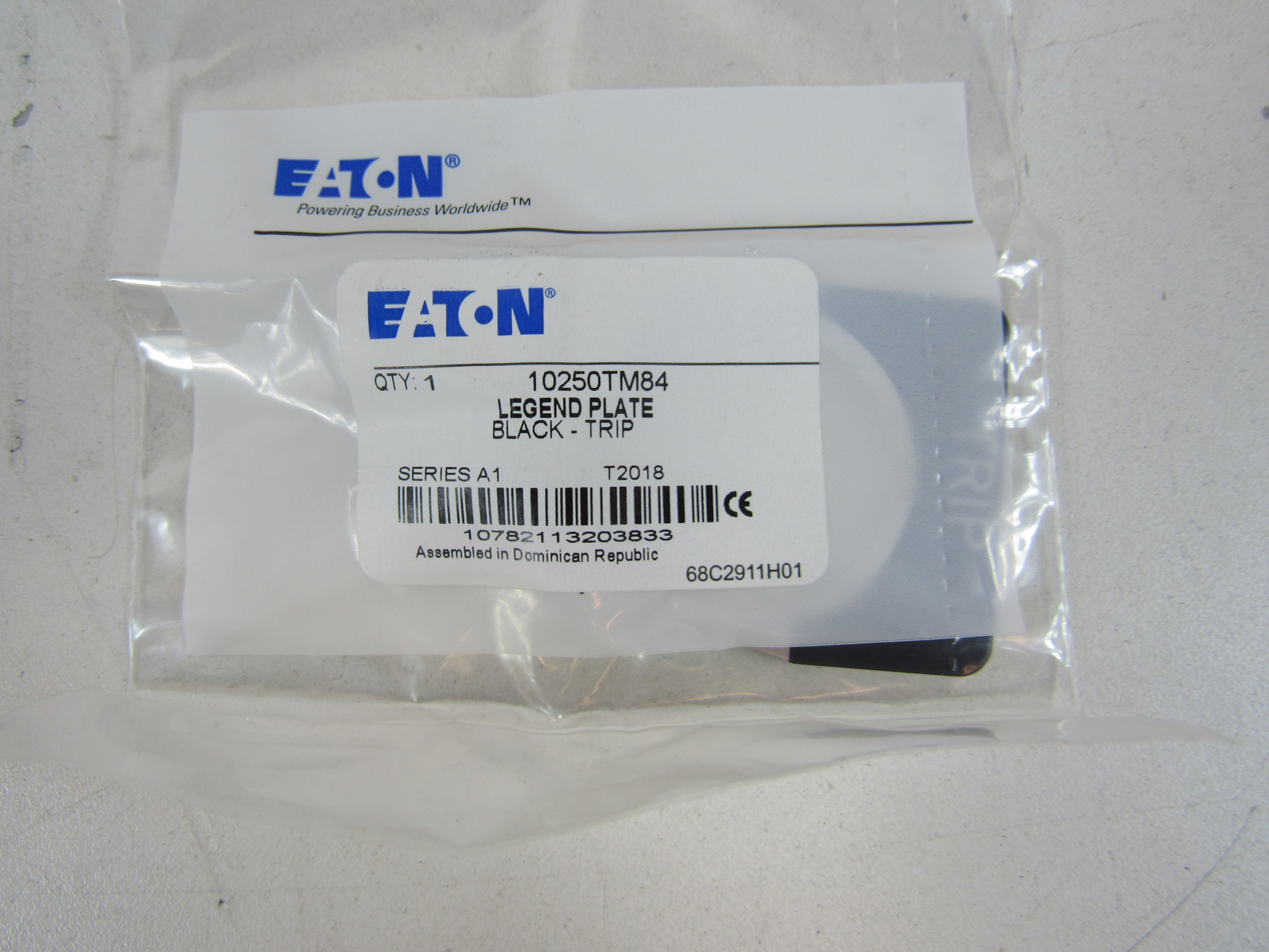 Eaton 10250TM84 Pushbutton Legend Plate