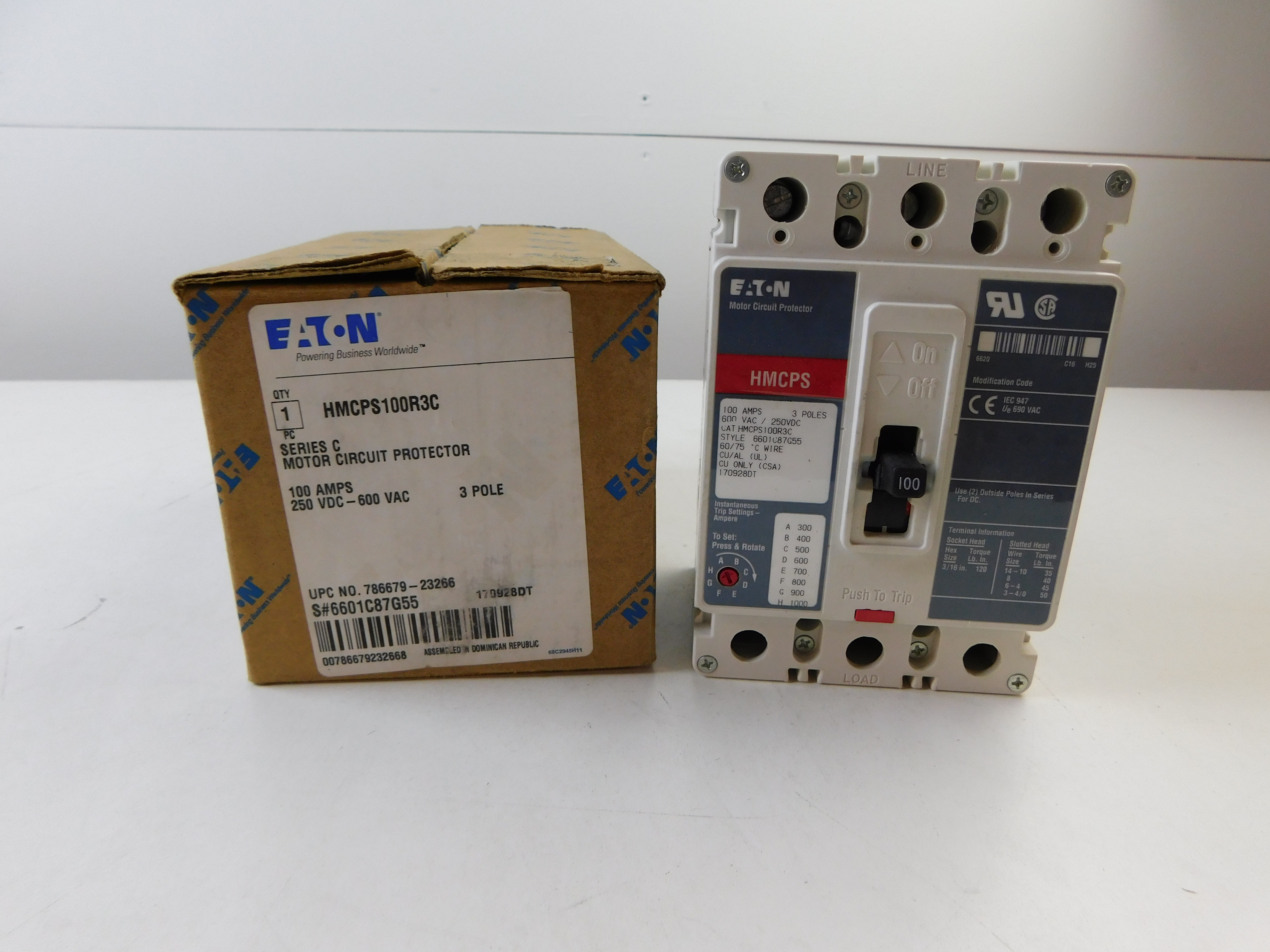 Eaton HMCPS100R3C Motor Circuit Protector MCPs