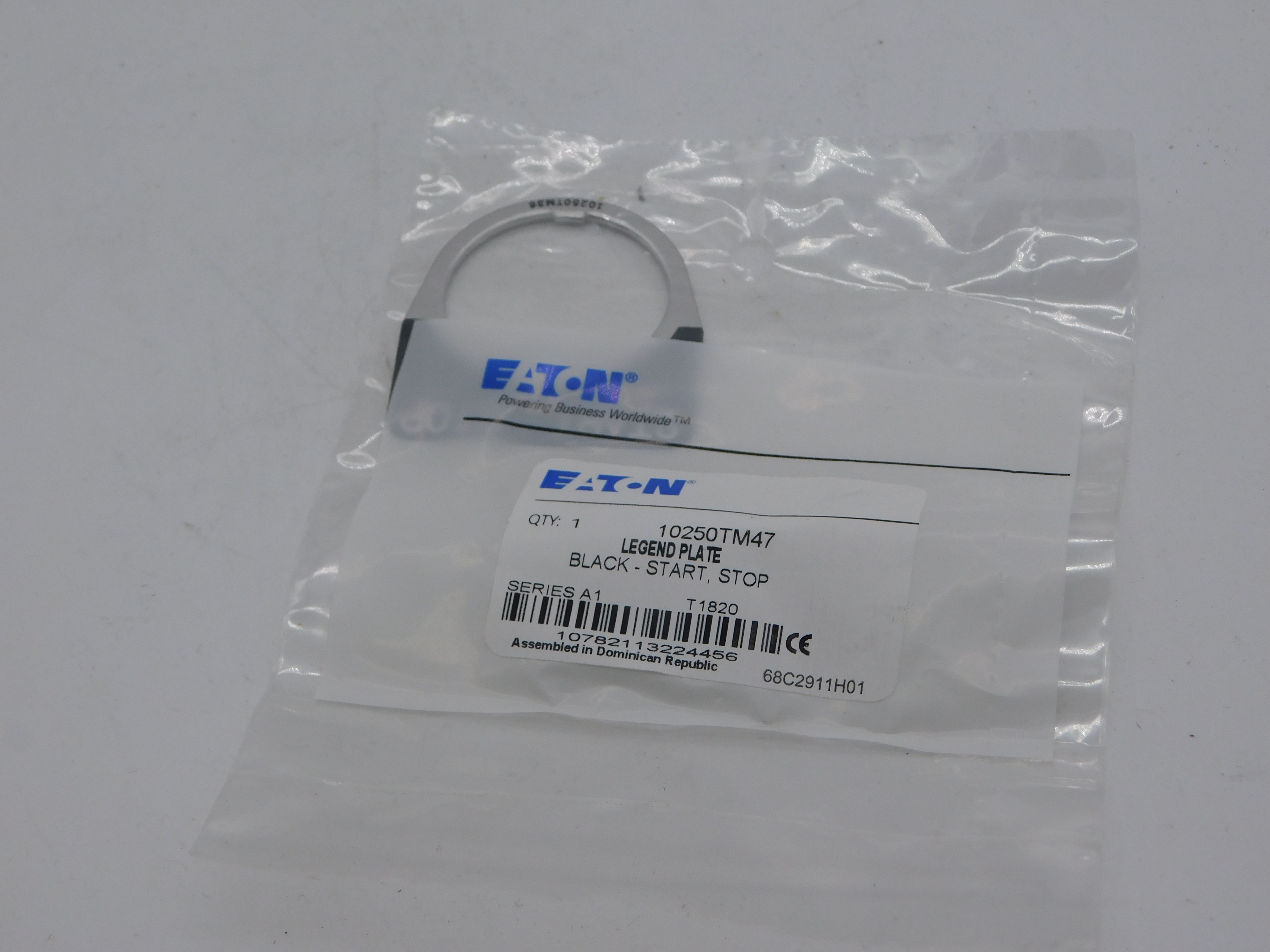 Eaton 10250TM47 Pushbutton Legend Plate