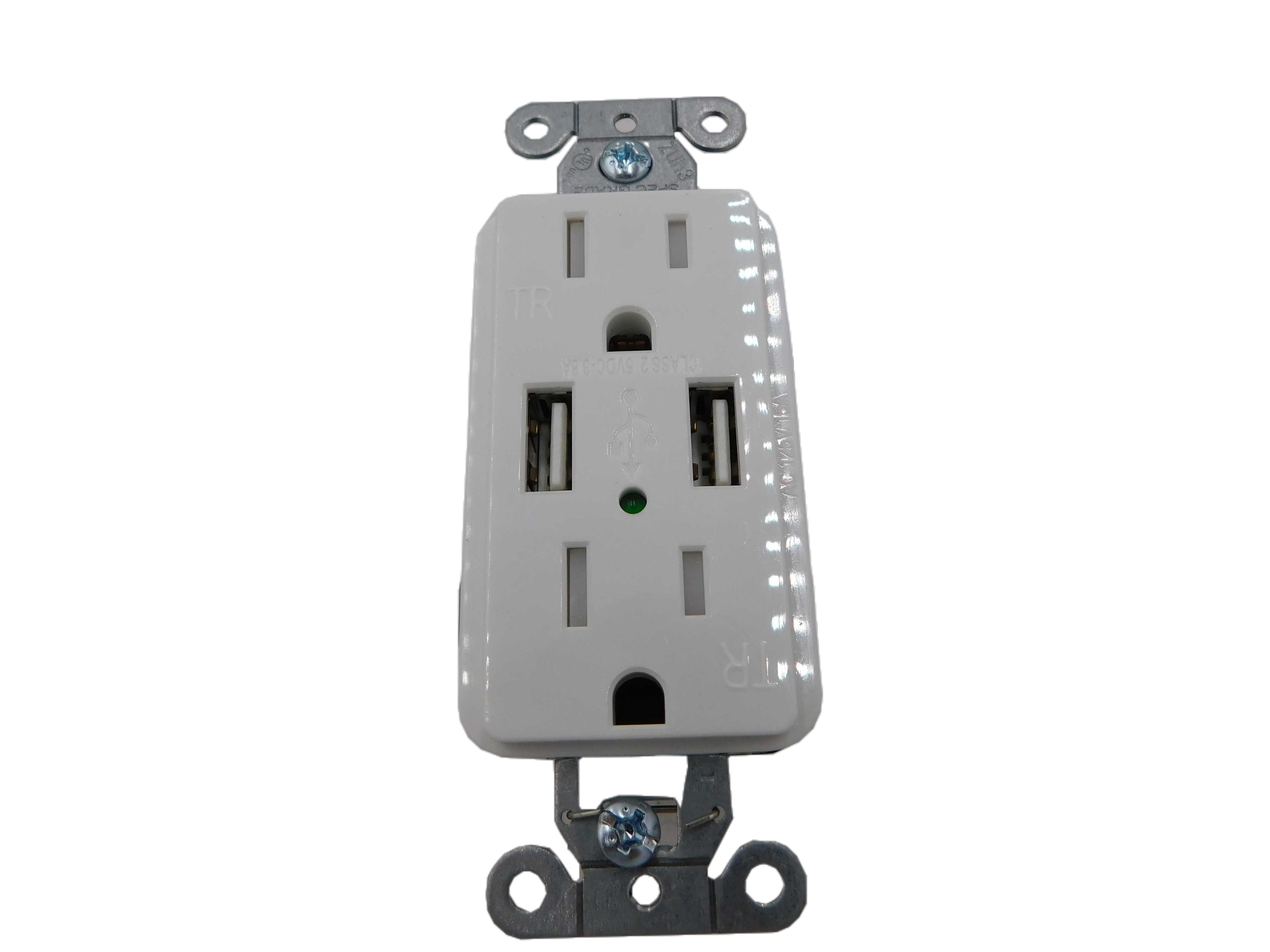 Hubbell Wiring Device-Kellems USB15X2W Combination USB Charger and Receptacle