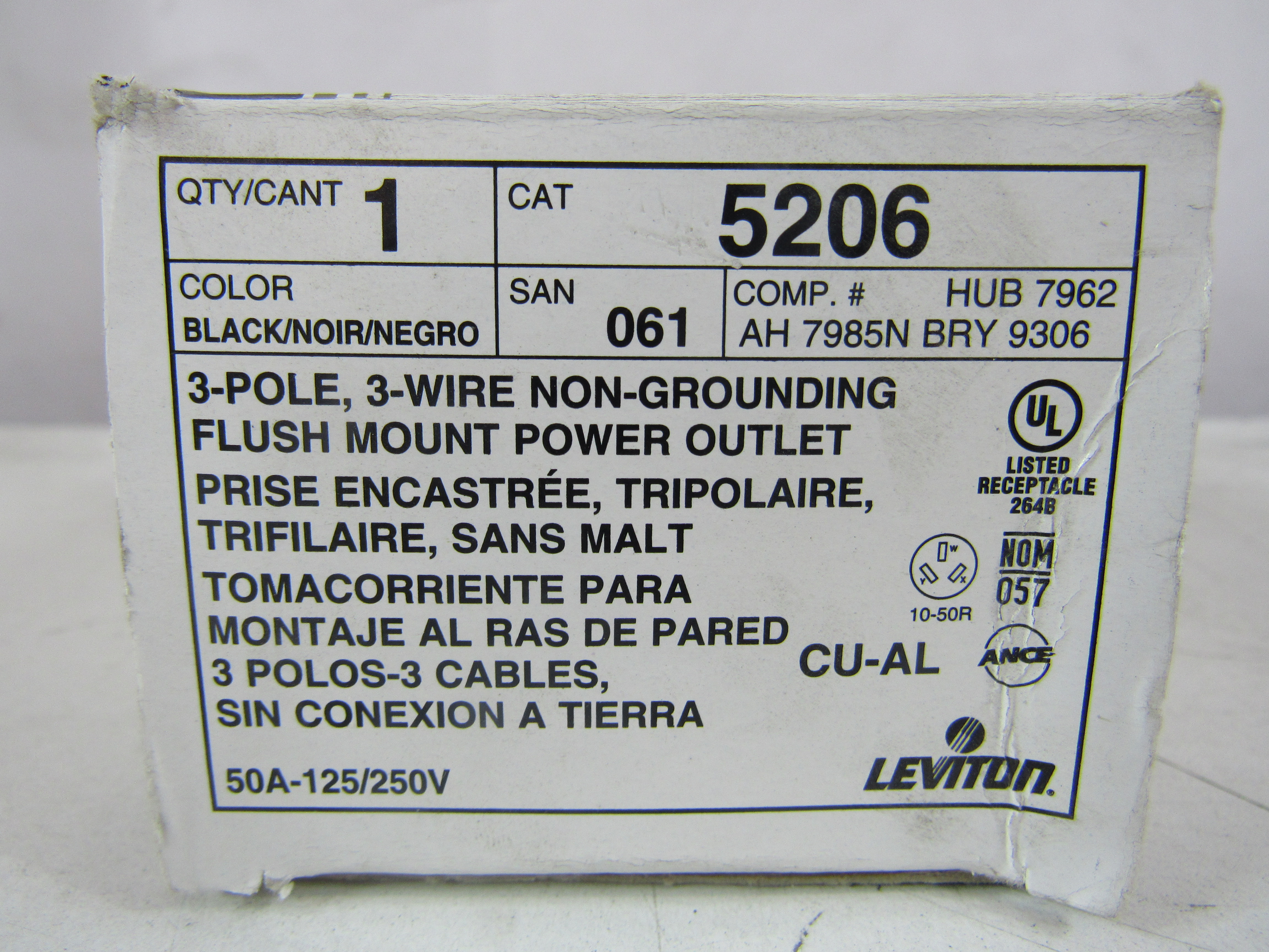 Leviton Manufacturing 5206 Straight Blade Power Receptacle