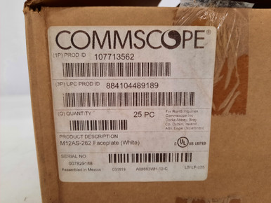 CommScope M12AS-262 Wallplates and Accessories Wallplate EA