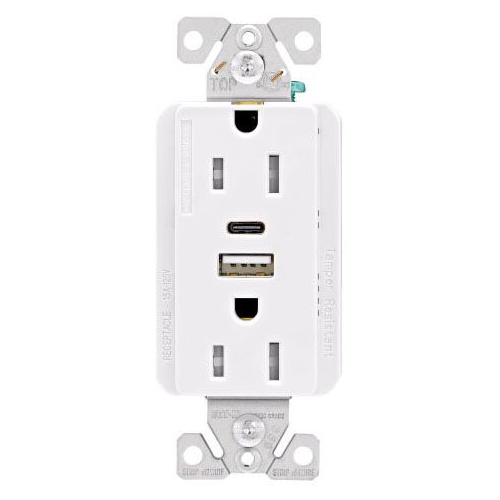 Crouse-Hinds TRUSBAC15W-BOX Duplex Receptacle