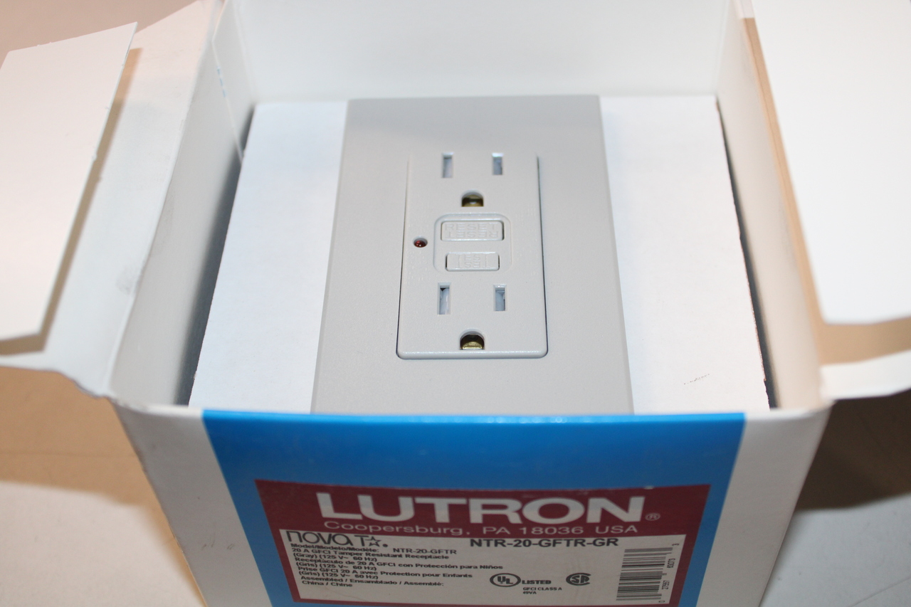 Lutron Electronics NTR-20-GFTR-GR GFCI Receptacle Lutron Electronics NTR-20-GFTR-GR GFCI Receptacle