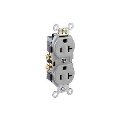 Leviton Manufacturing CR20-GY Straight Blade Receptacle