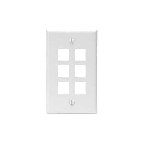Leviton Manufacturing 41080-6WP Multi-Media Wallplate