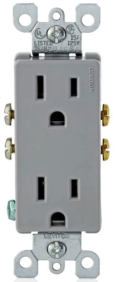 Leviton Manufacturing 5325-GY Duplex Receptacle