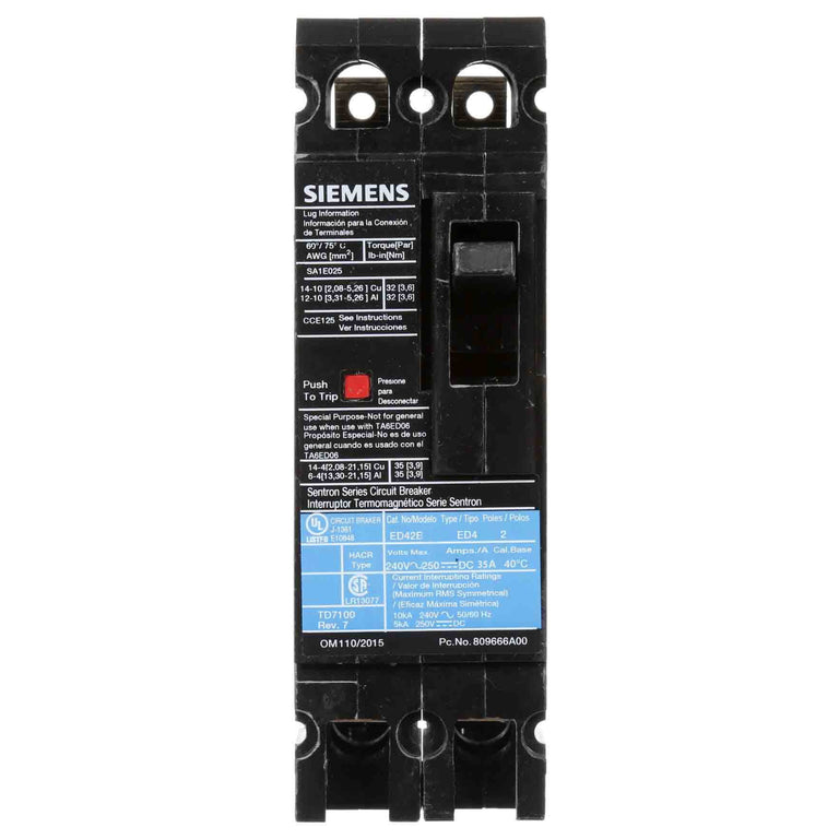 Siemens ED42B100 Molded Case Circuit Breaker