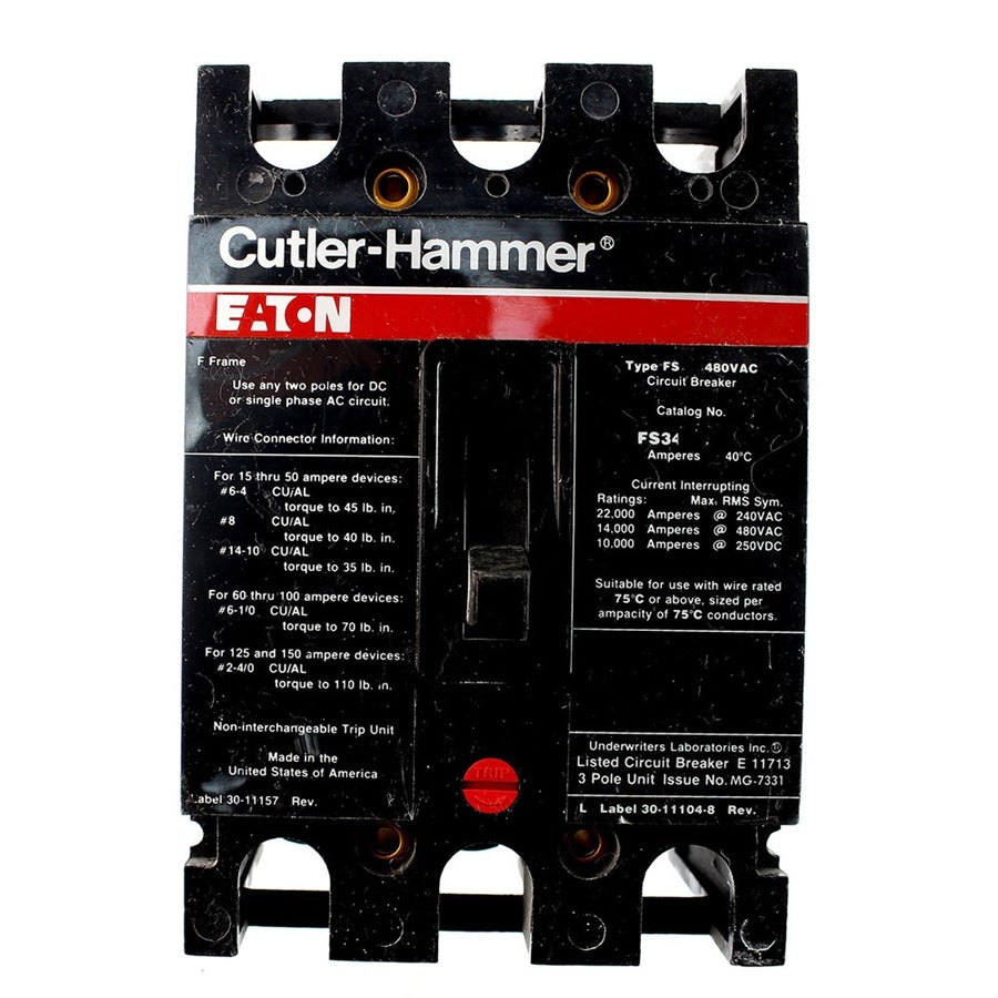 Cutler-Hammer FS320020A Molded Case Breakers MCCBs (Used) Cutler-Hammer FS320020A Molded Case Breakers MCCBs (Used)