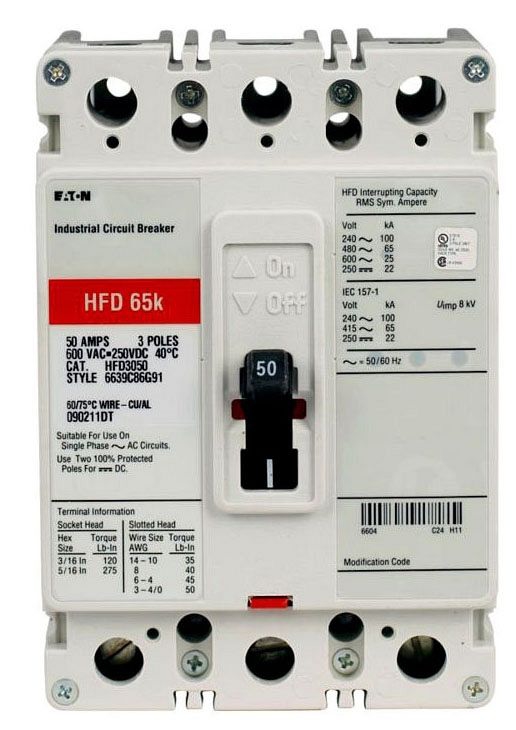 Crouse-Hinds HFD3050 Molded Case Breakers MCCBs (Used)