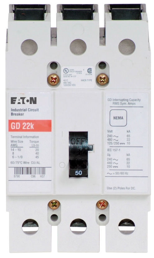 Eaton GD3050 Non-Interchangeable Trip Circuit Breaker