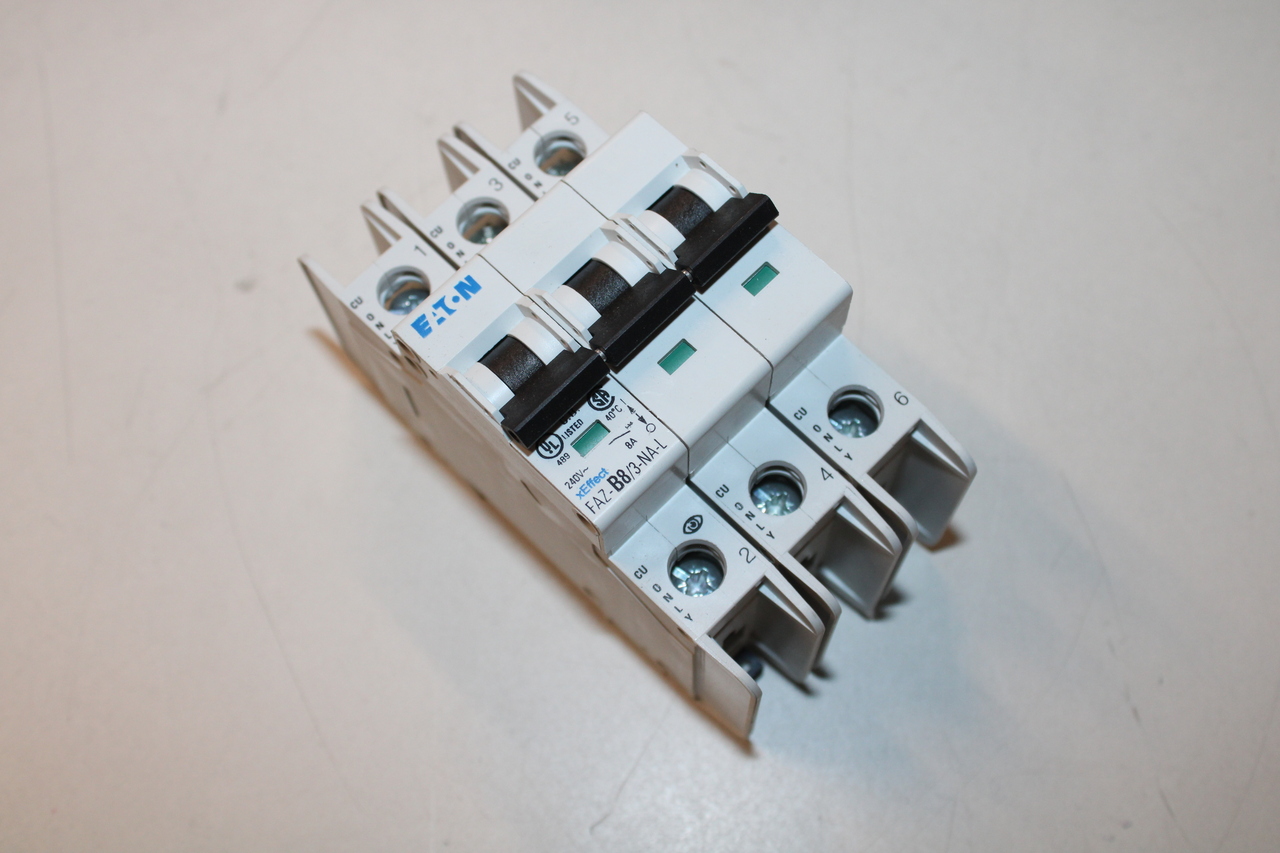 Eaton FAZ-B8/3-NA-L Miniature Circuit Breakers MCBs Eaton FAZ-B8/3-NA-L Miniature Circuit Breakers MCBs