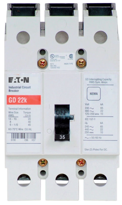 Eaton GD3035 Non-Interchangeable Trip Circuit Breaker