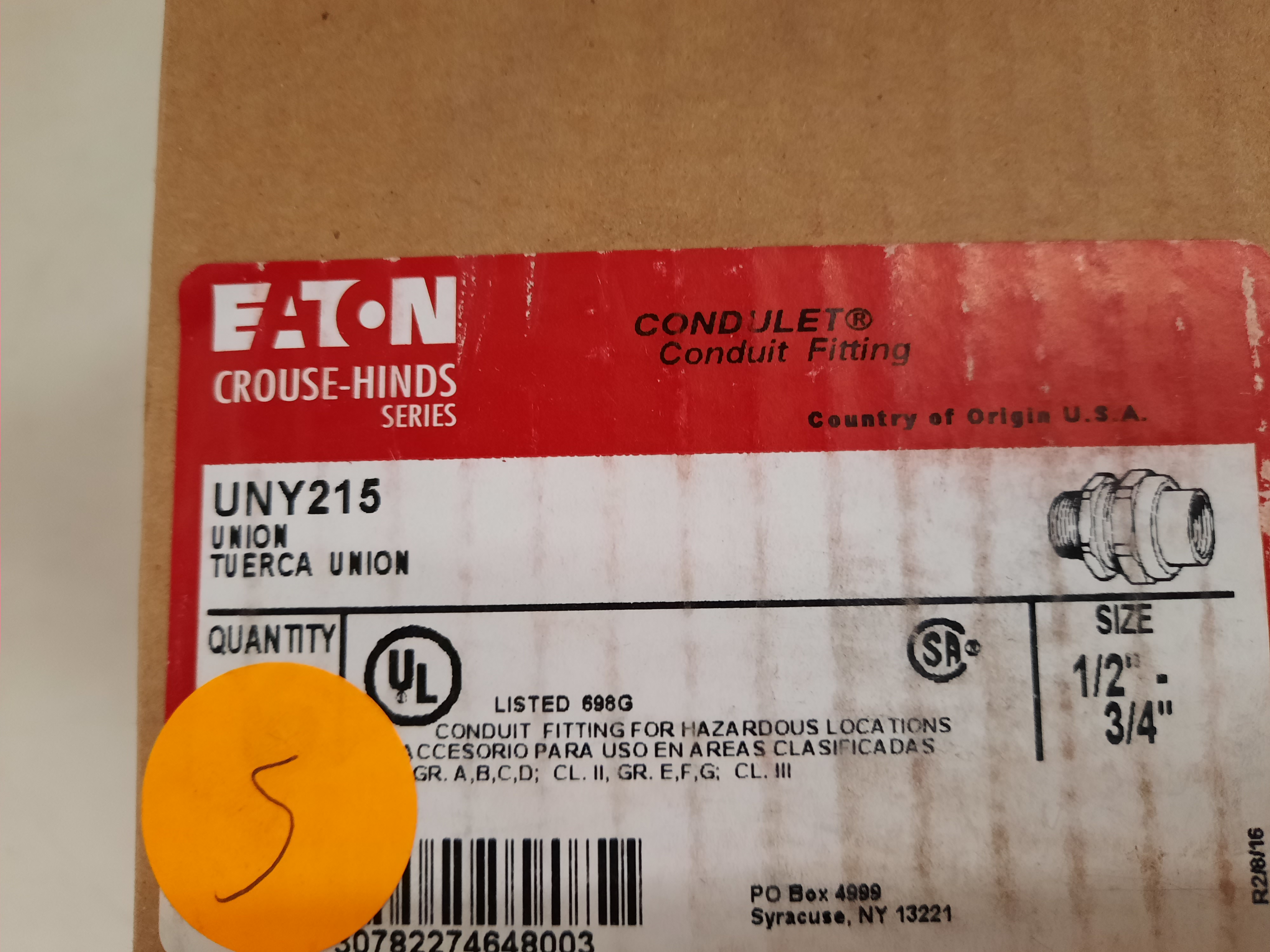Crouse-Hinds UNY215 Explosionproof Conduit Union
