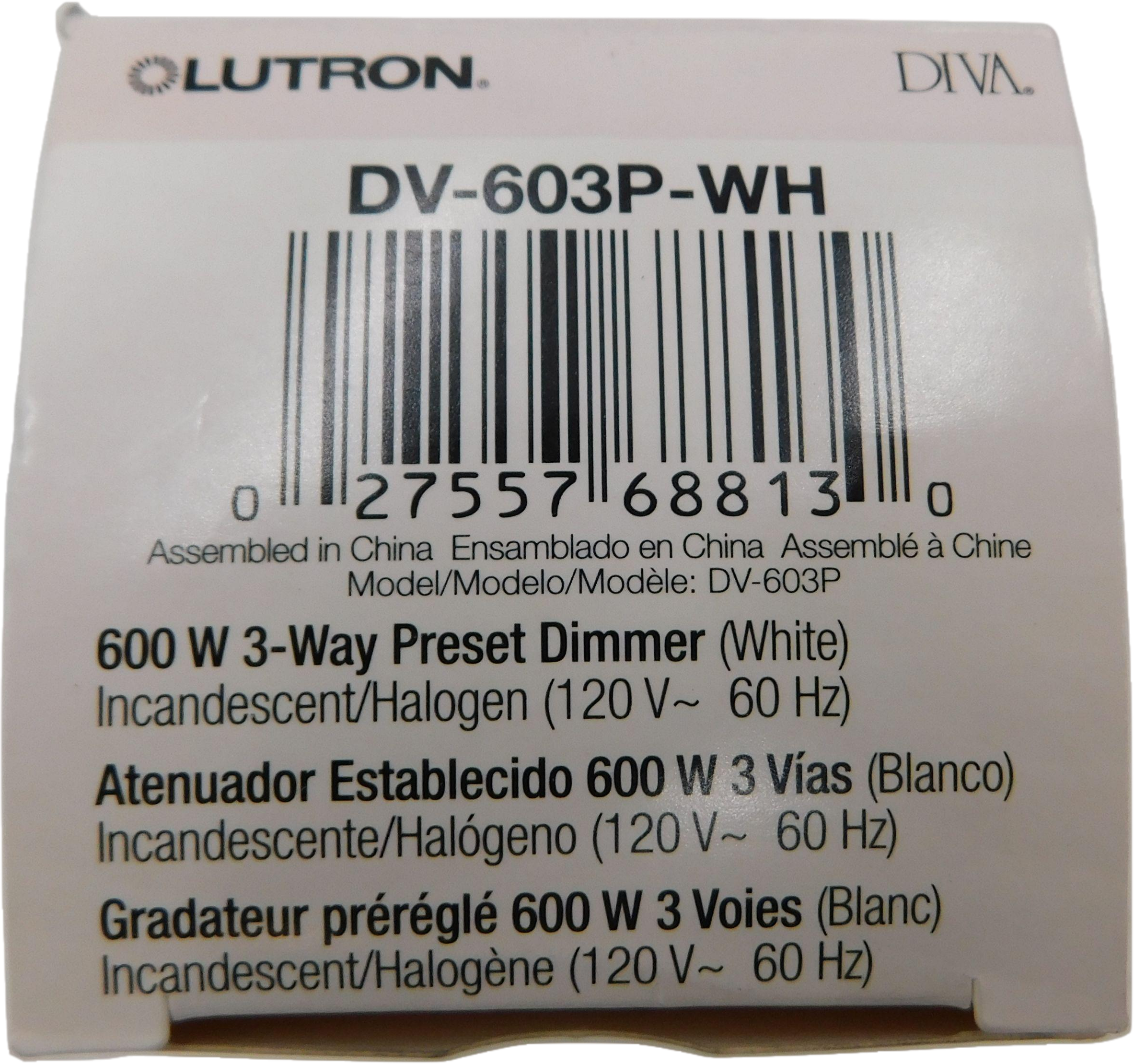 Lutron Electronics DV-603P-WH Dimmer Switch Lutron Electronics DV-603P-WH Dimmer Switch