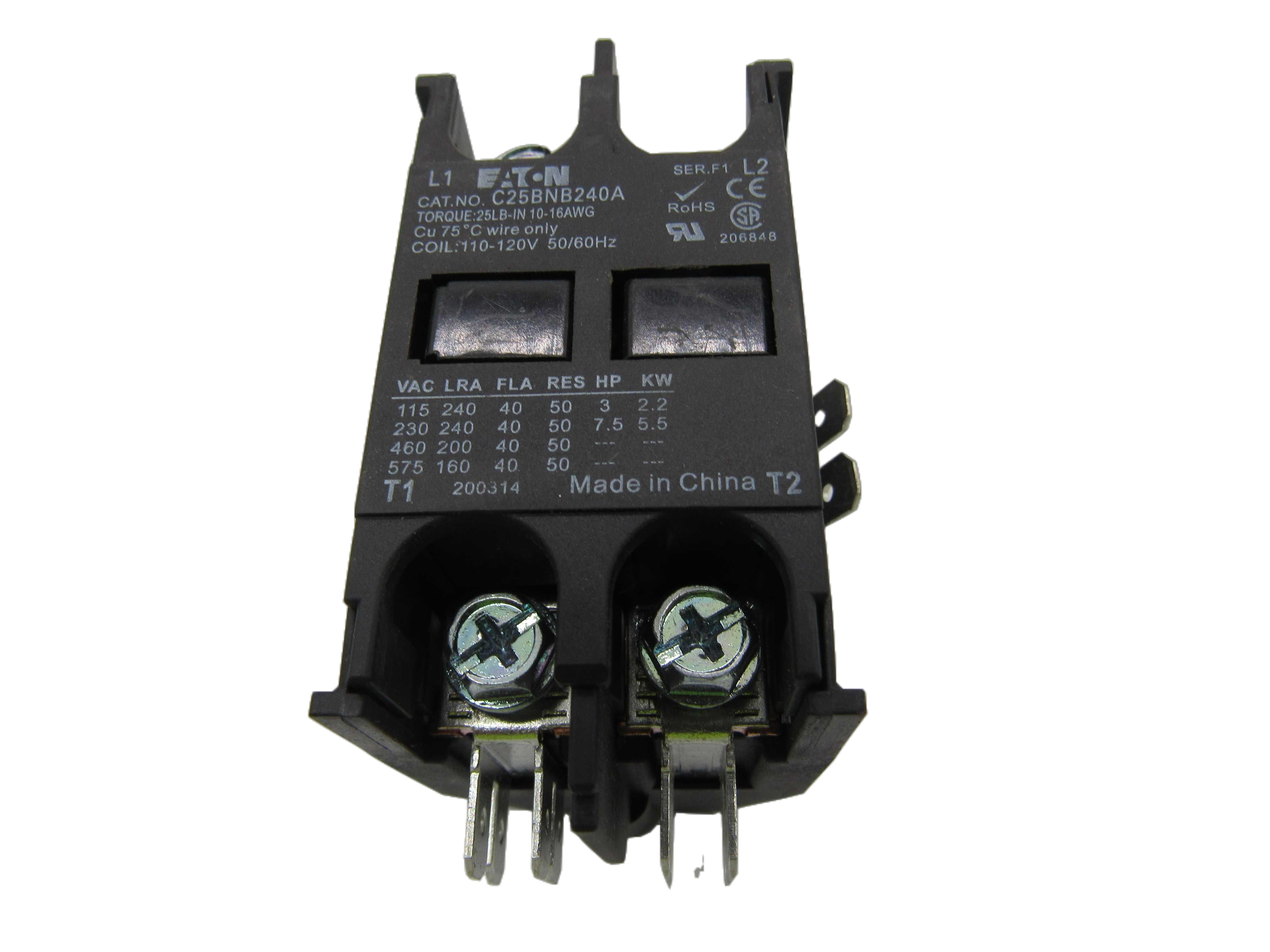 Eaton C25BNB240A Definite Purpose Contactor (Used)