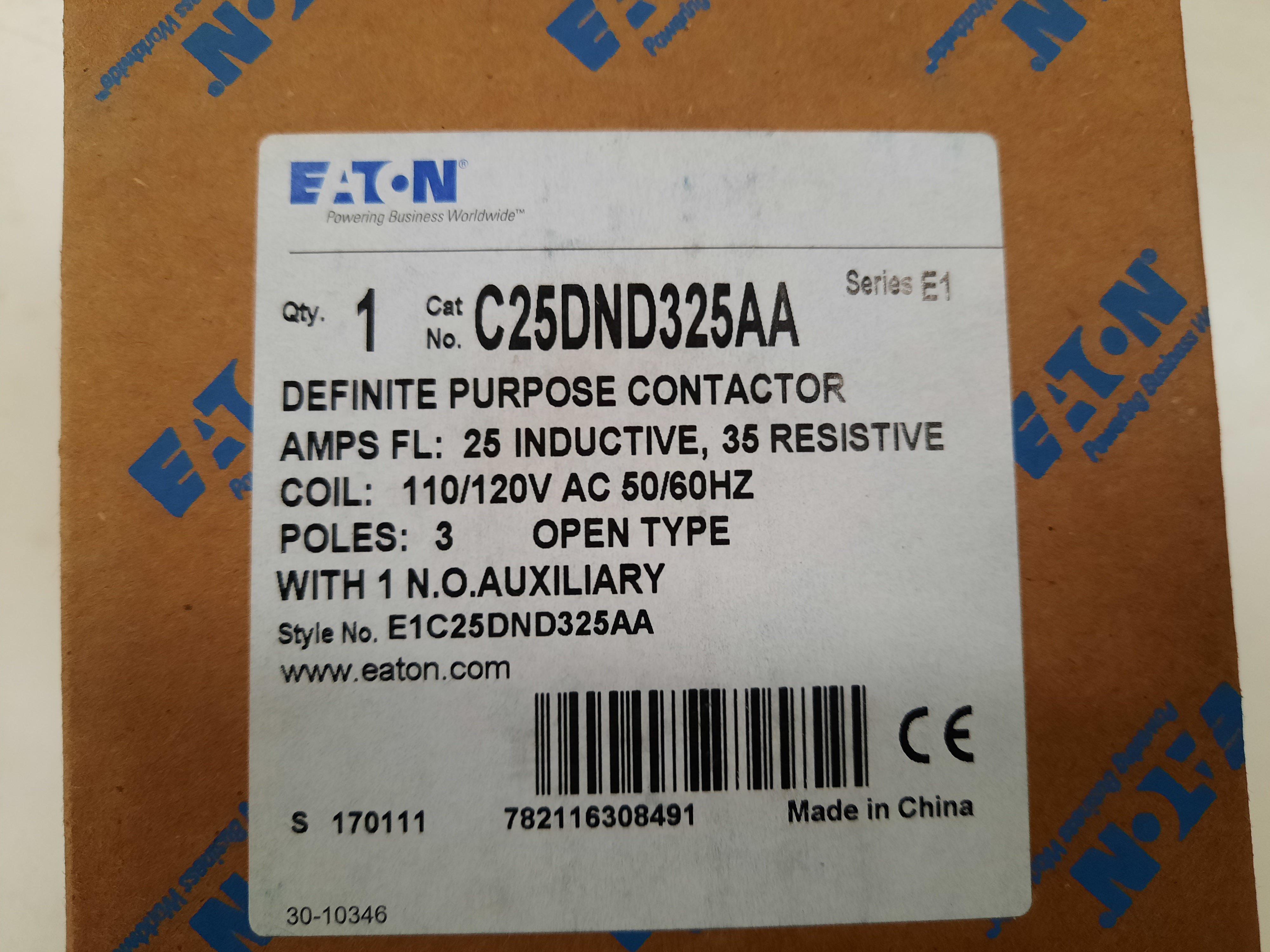 Eaton C25DND325AA Definite Purpose Contactors