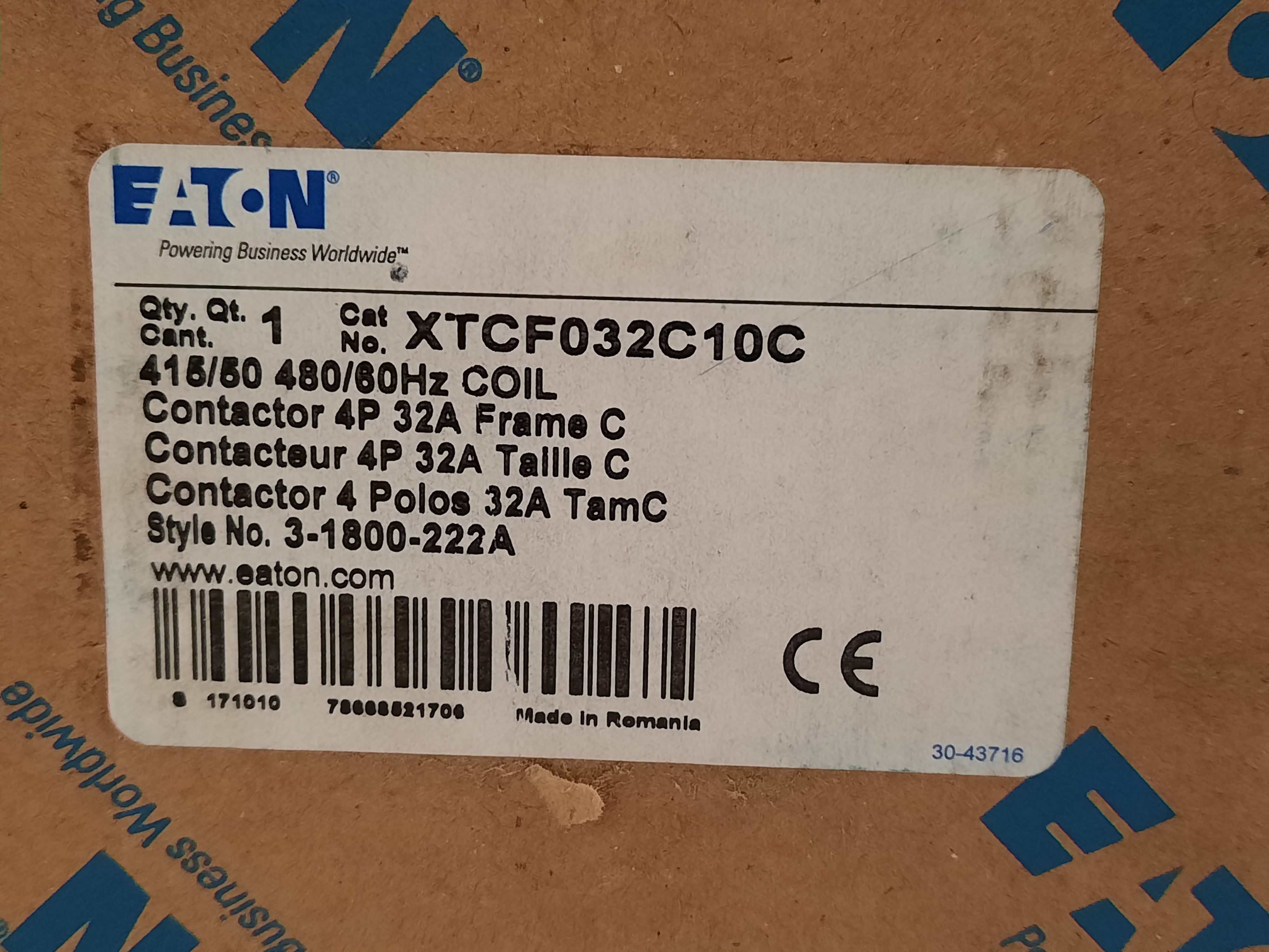 Eaton XTCF032C10C Other Contactors