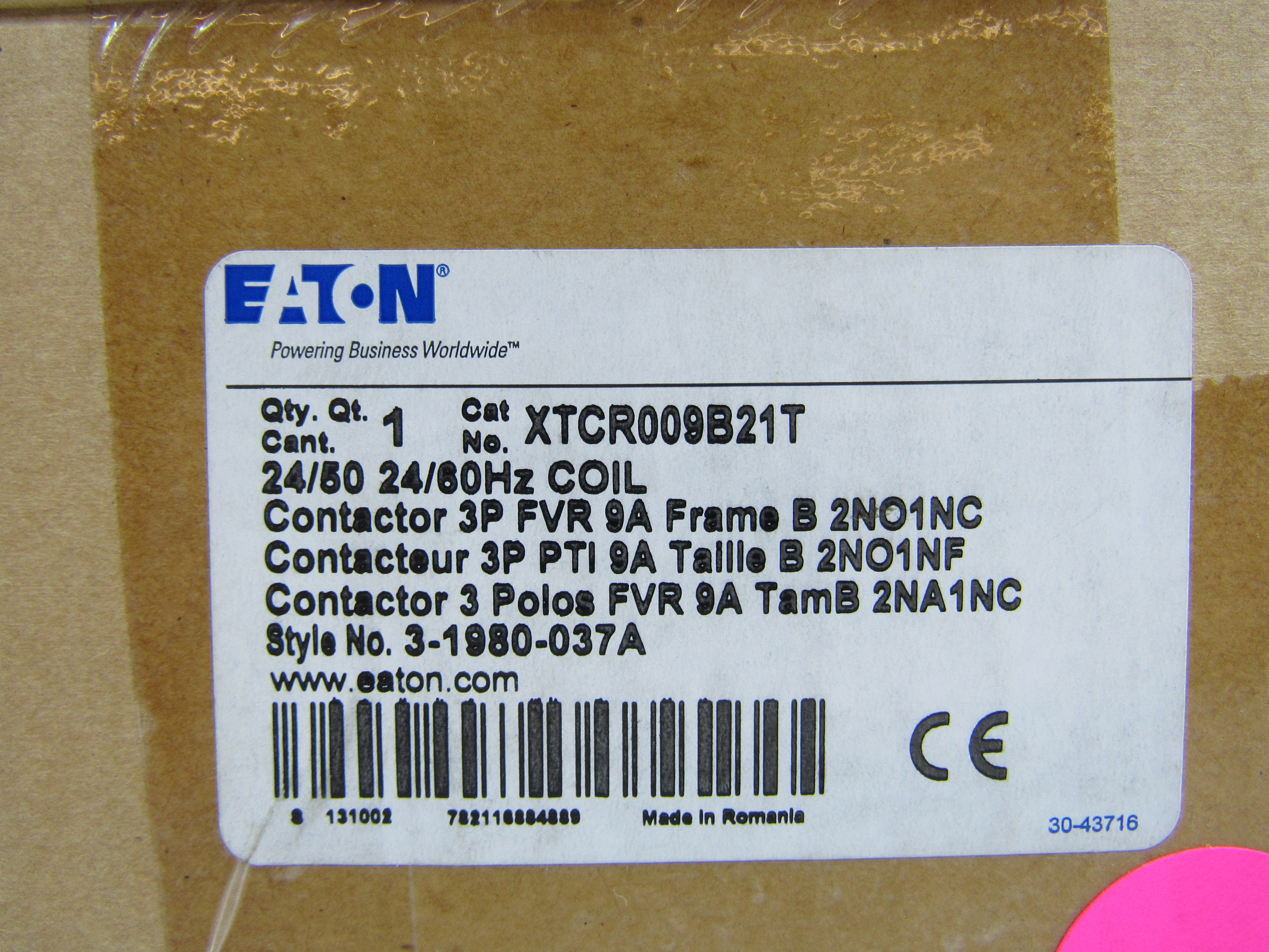 Eaton XTCR009B21T IEC Contactor