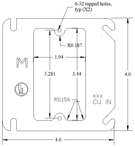 Mulberry Metal Products 11261 Electrical Square Box Device Cover (Repackaged) Mulberry Metal Products 11261 Electrical Square Box Device Cover (Repackaged)