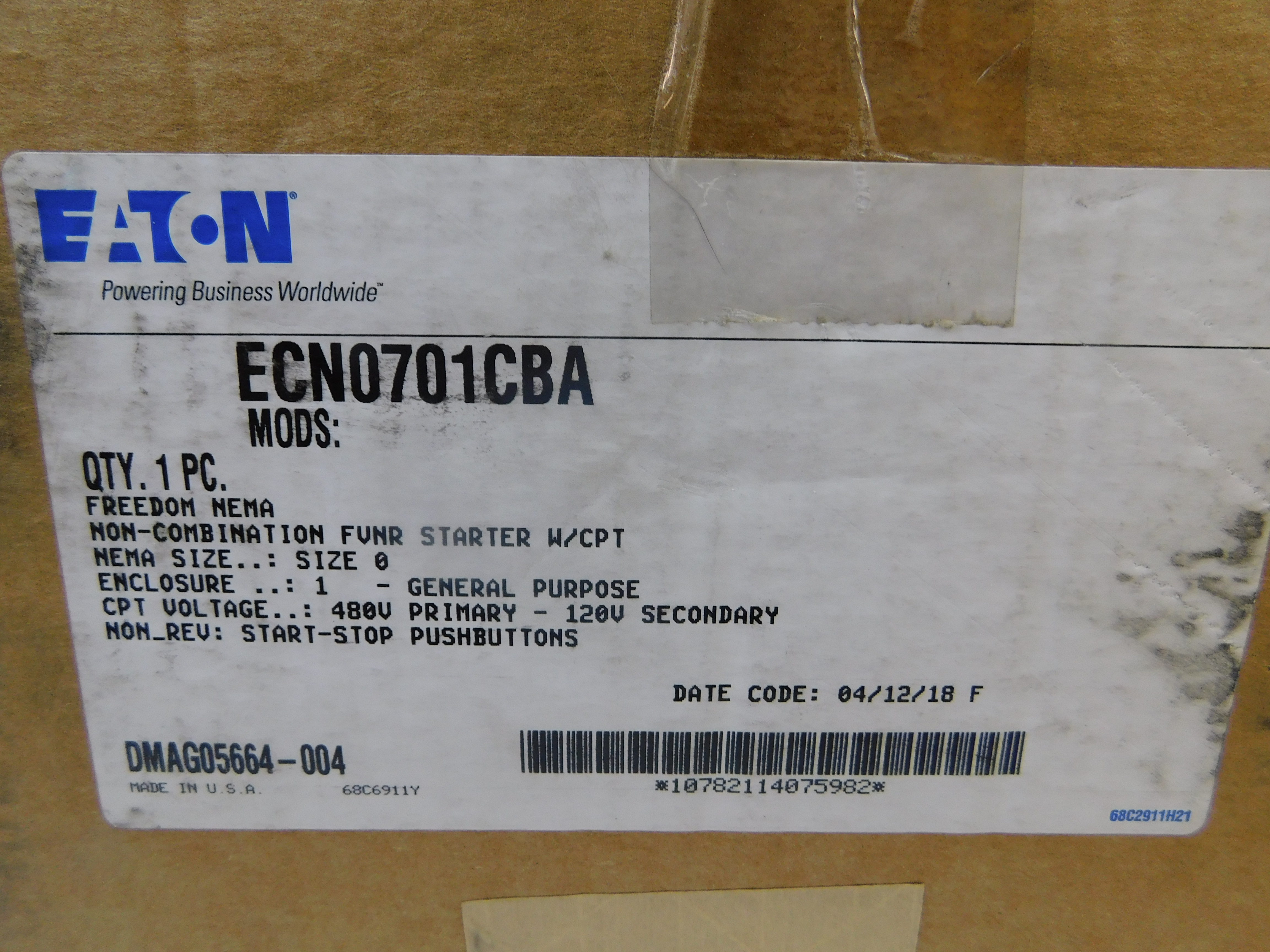 Eaton ECN0701CBA Motor Control Starter