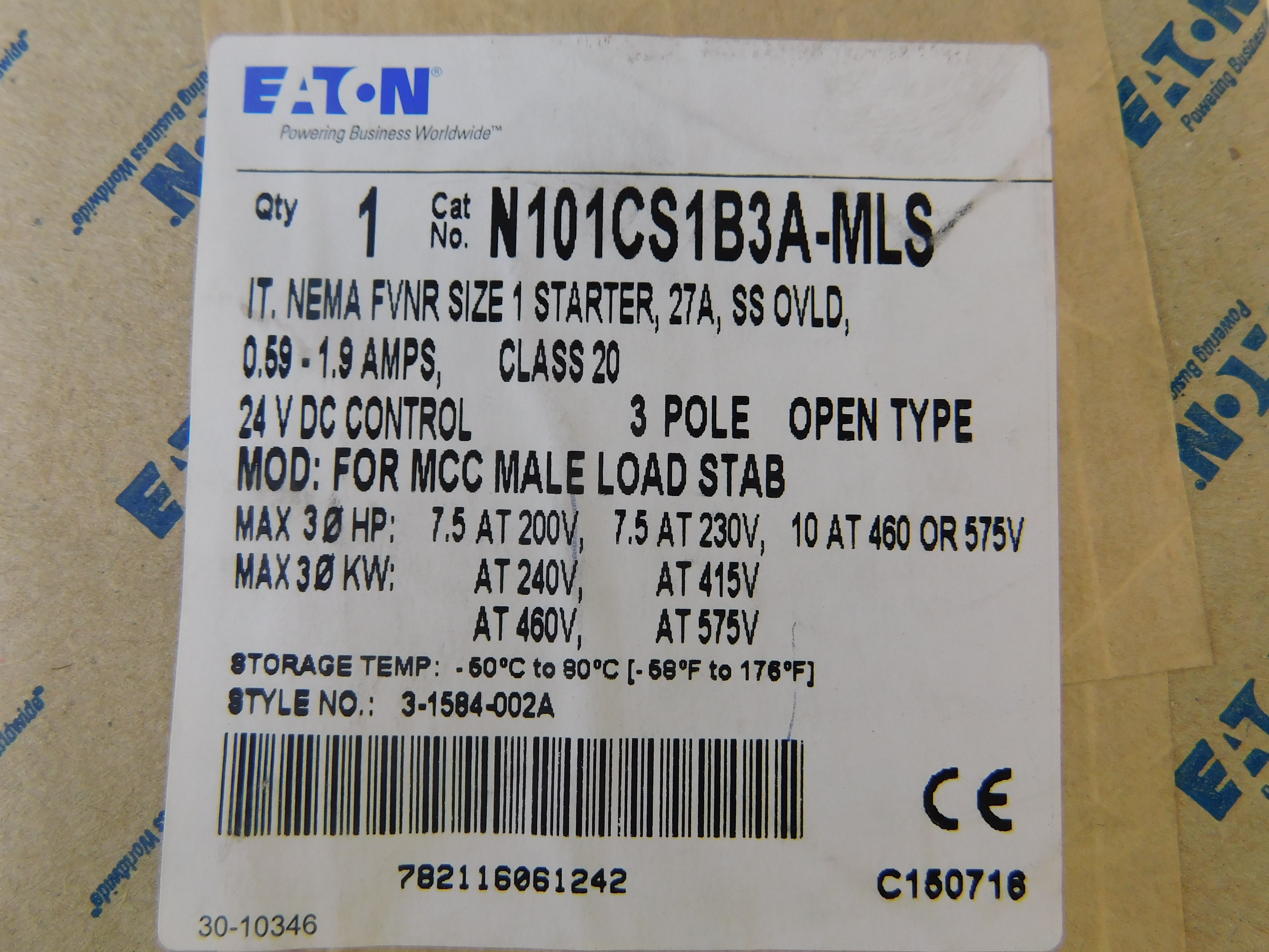Eaton N101CS1B3A-MLS Non-Reversing Starters